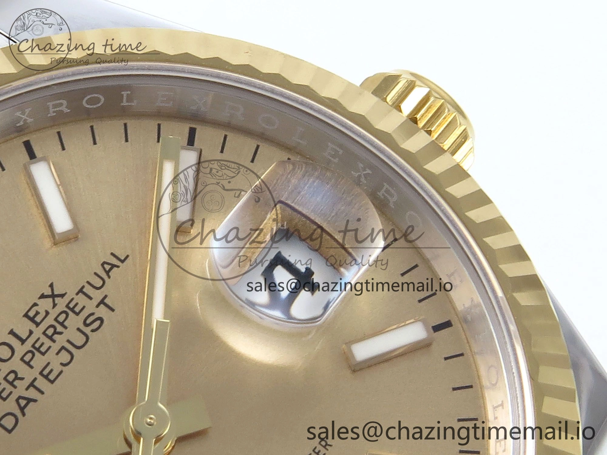 DateJust 36 126233 EWEF Best Edition YG Stick Dial on SS YG Oyster Bracelet A3235