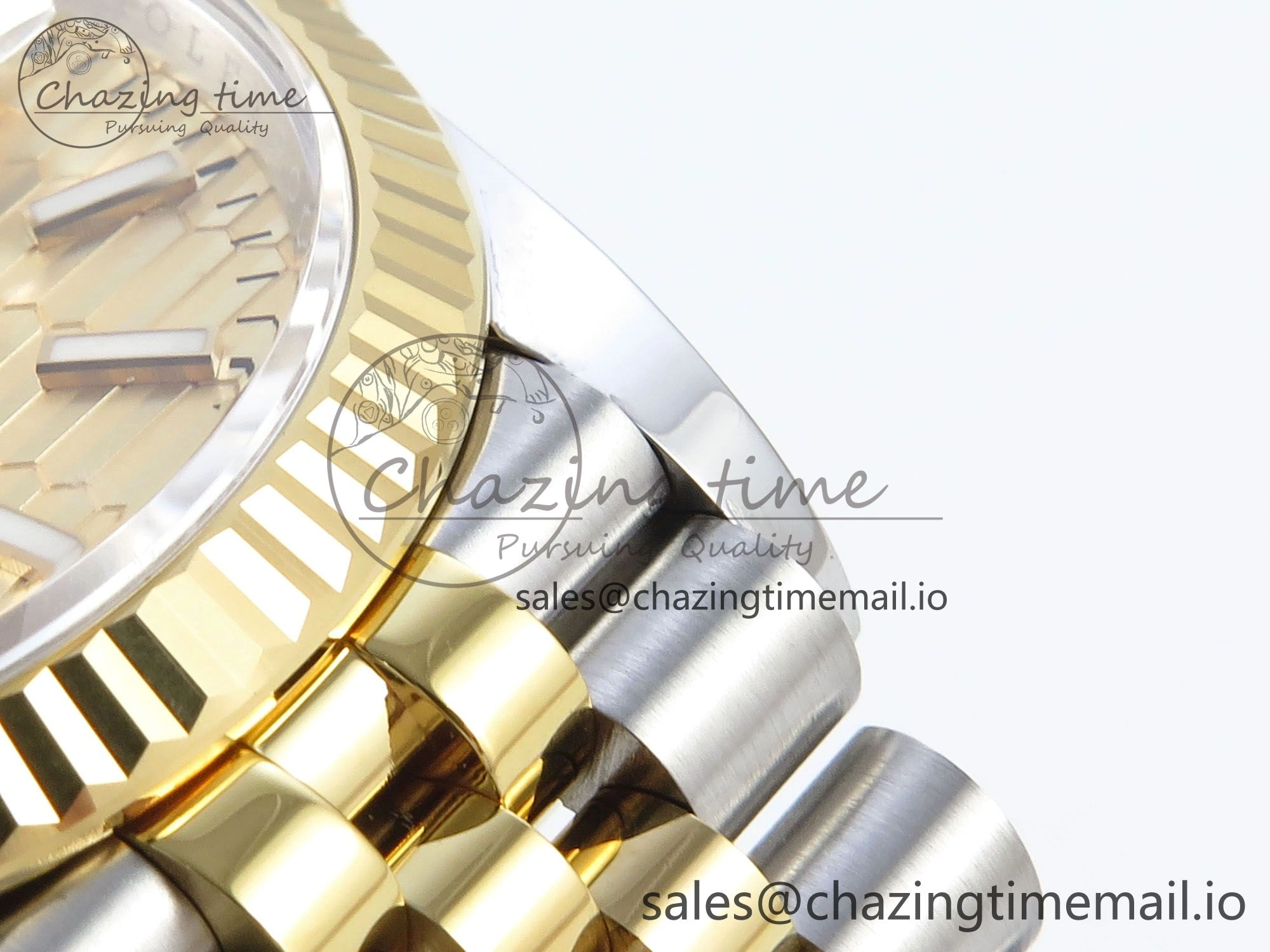 DateJust 36 126233 EWEF Best Edition YG Textured Dial Stick Marker on SS YG Jubilee Bracelet A3235