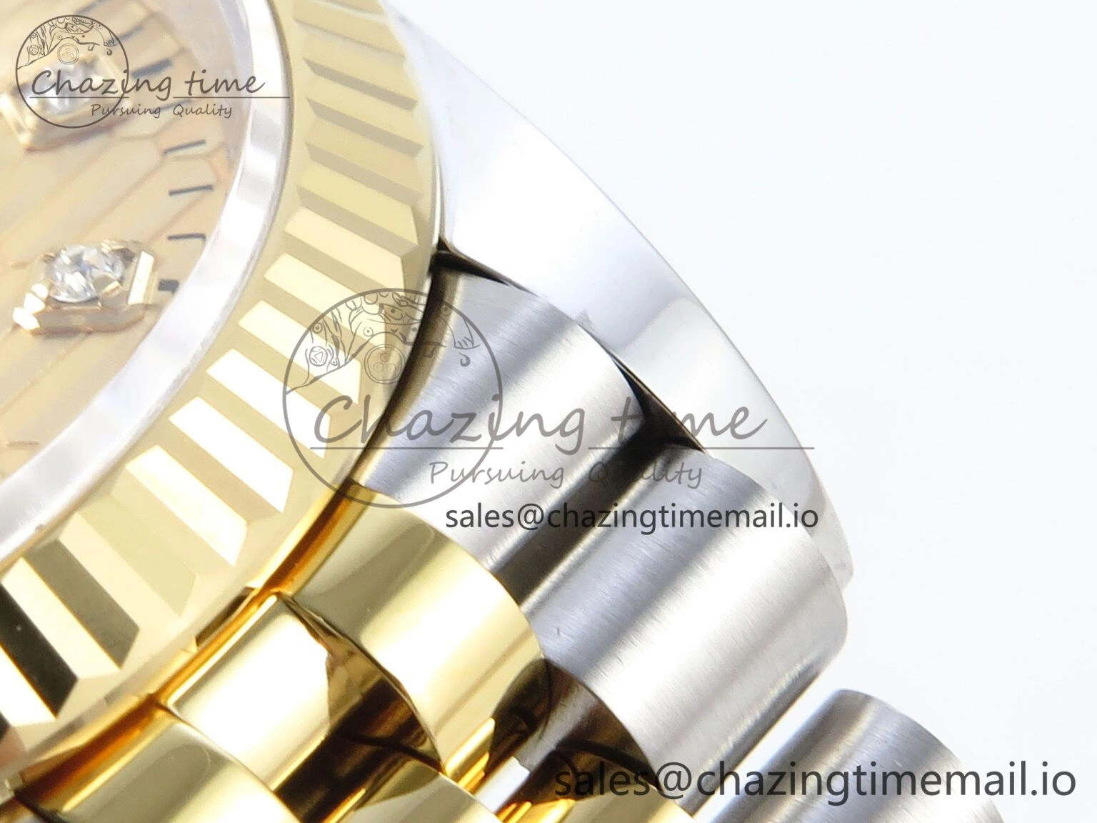 DateJust 36 126233 EWEF Best Edition YG Textured Diamonds Dial on SS YG Jubilee Bracelet A3235