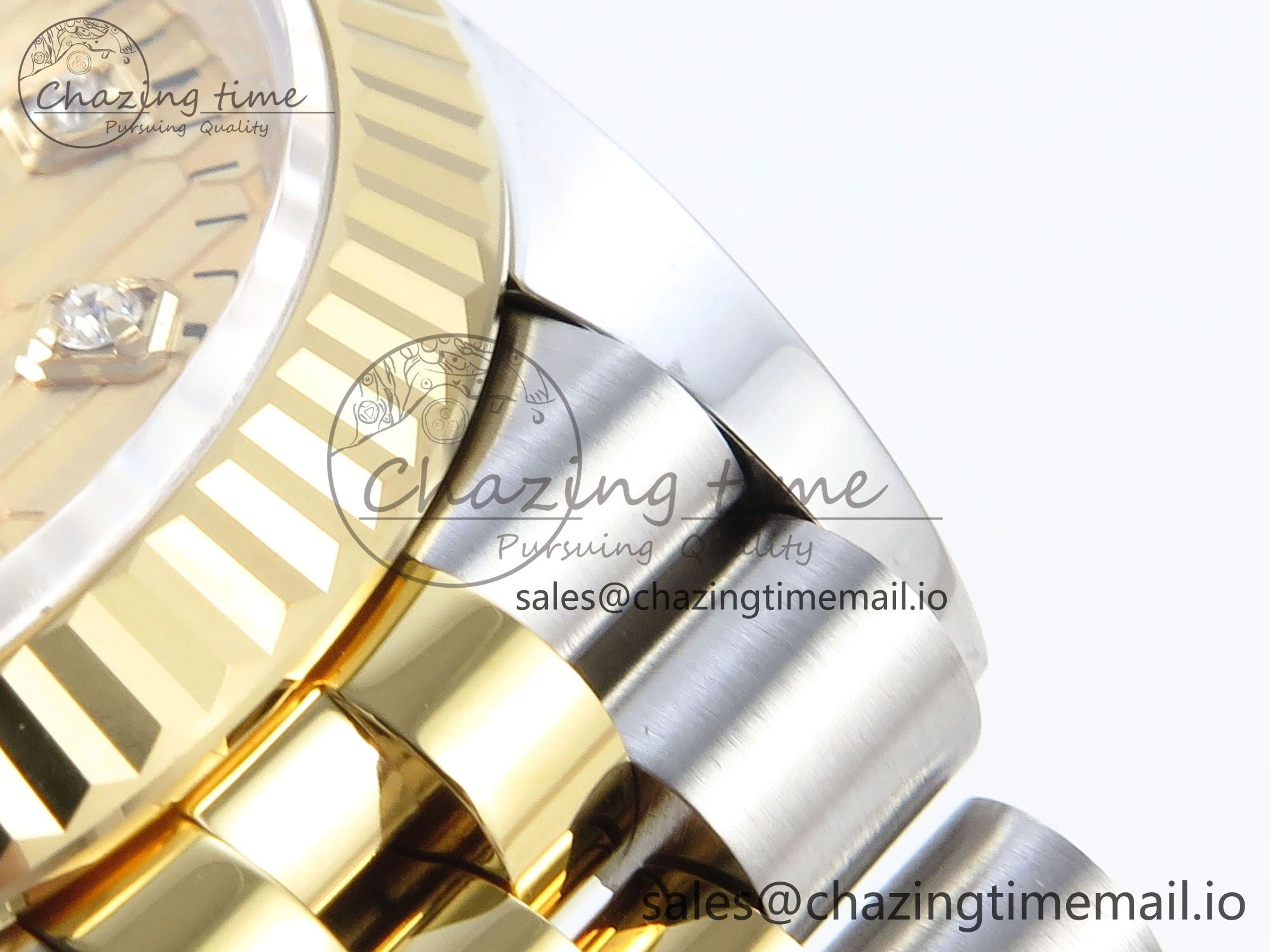 DateJust 36 126233 EWEF Best Edition YG Textured Diamonds Dial on SS YG Jubilee Bracelet A3235