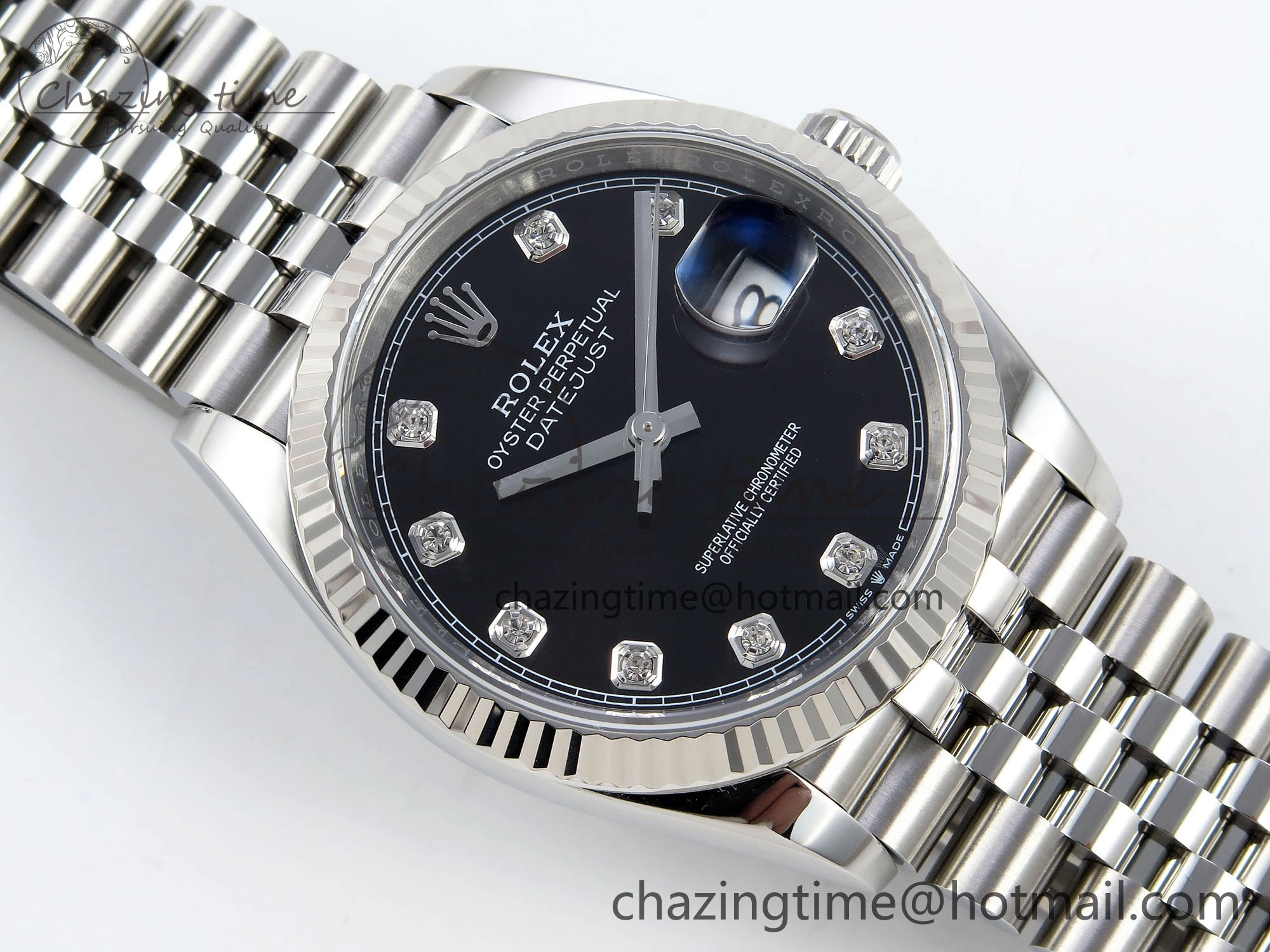 DateJust 36 126234 APF 1:1 Best Edition 904L Steel Black Diamonds Dial on SS Jubilee Bracelet VR3235