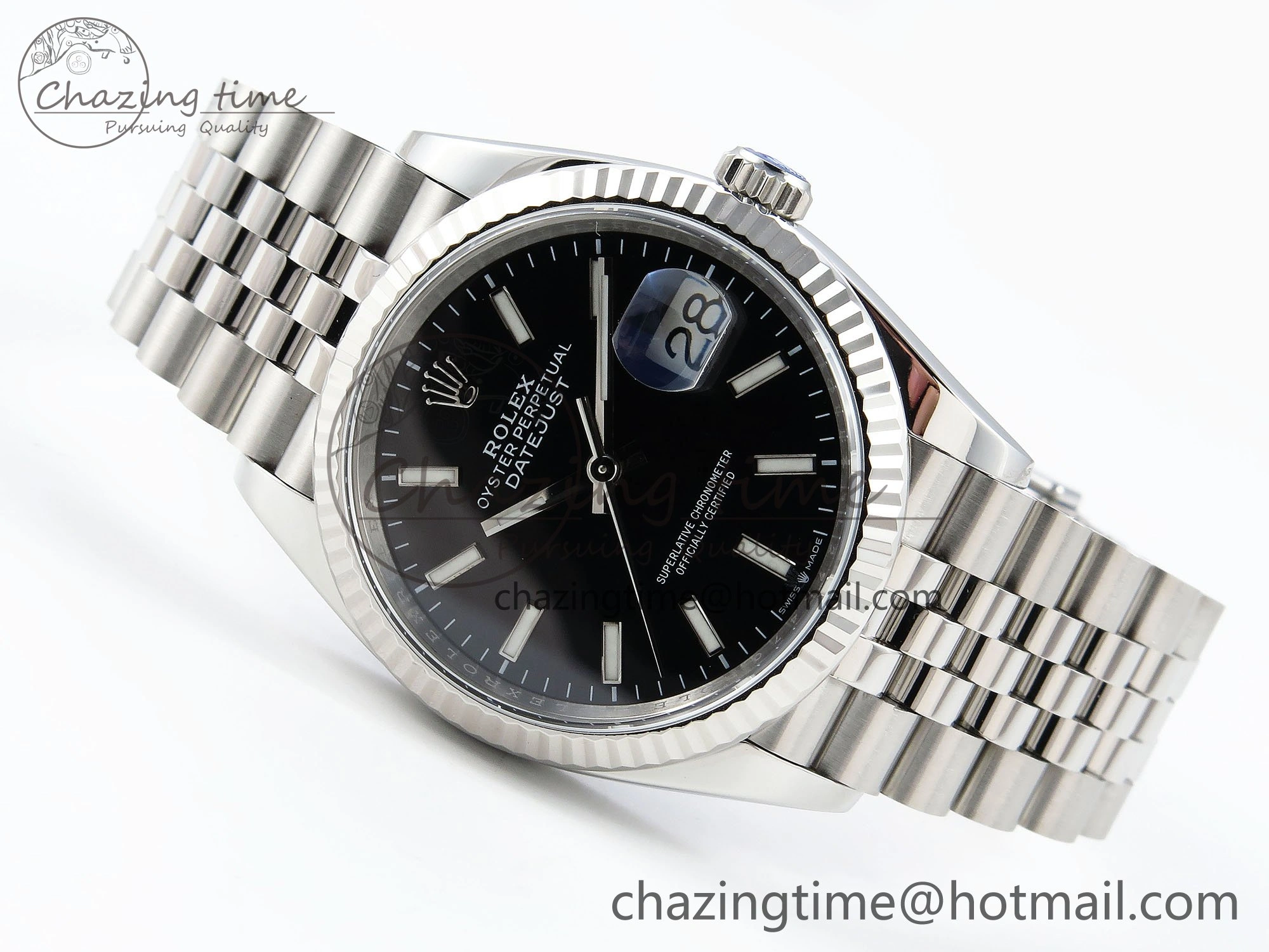 DateJust 36 126234 APF 1:1 Best Edition 904L Steel Black Sitck Dial on SS Jubilee Bracelet VR3235