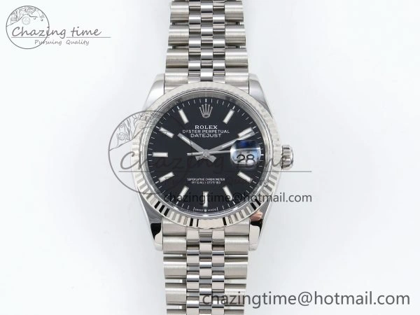 DateJust 36 126234 APF 1:1 Best Edition 904L Steel Black Sitck Dial on SS Jubilee Bracelet VR3235