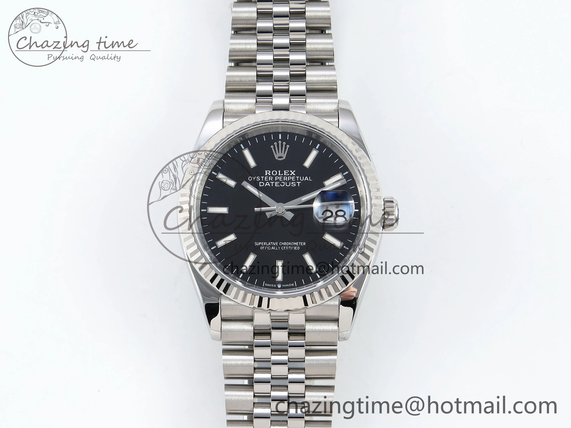 DateJust 36 126234 APF 1:1 Best Edition 904L Steel Black Sitck Dial on SS Jubilee Bracelet VR3235