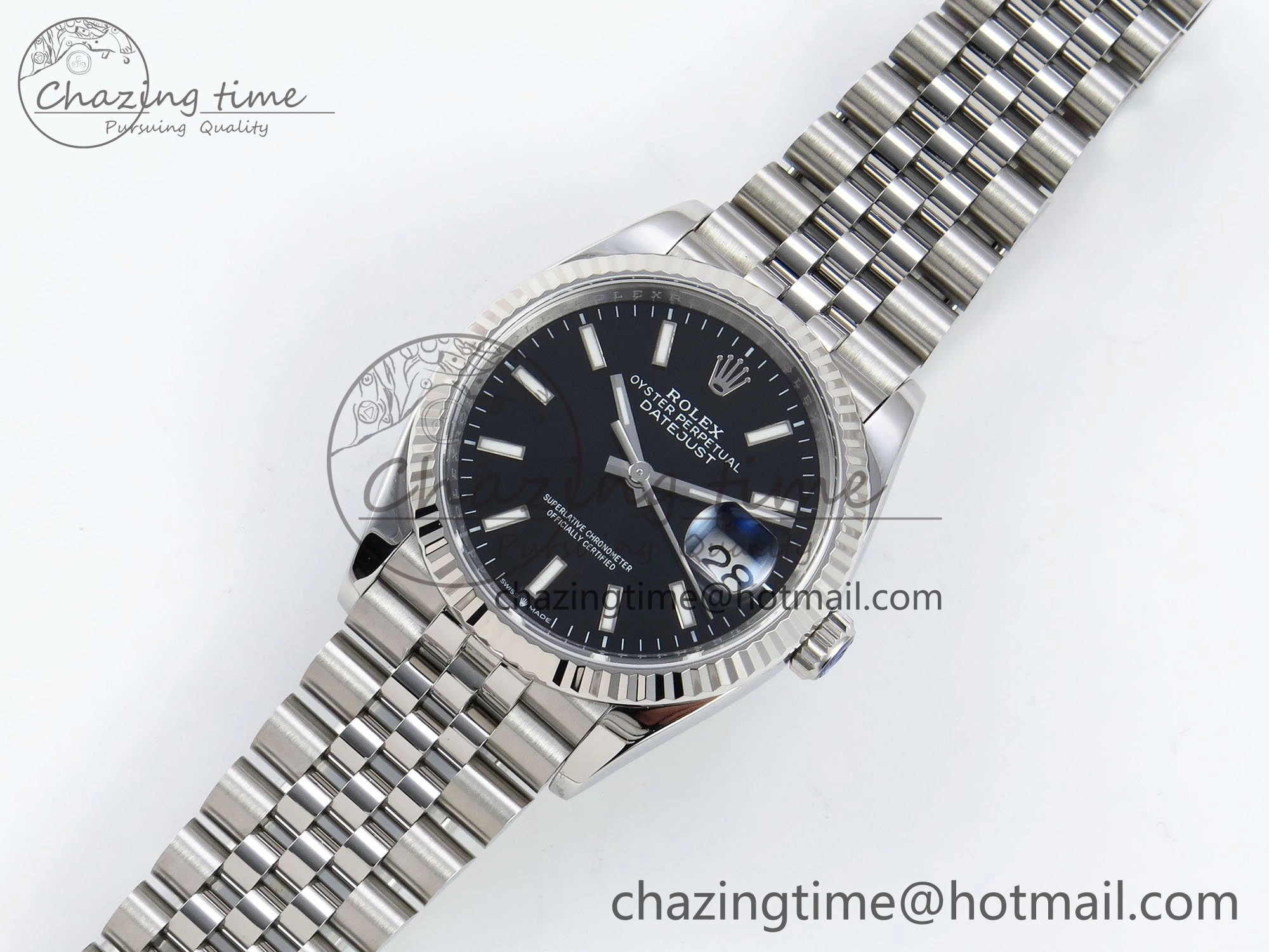 DateJust 36 126234 APF 1:1 Best Edition 904L Steel Black Sitck Dial on SS Jubilee Bracelet VR3235