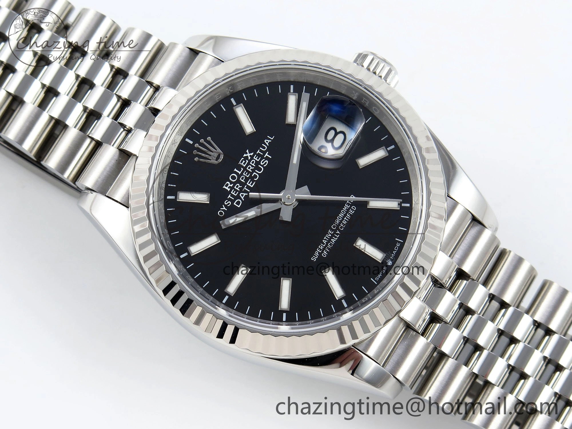 DateJust 36 126234 APF 1:1 Best Edition 904L Steel Black Sitck Dial on SS Jubilee Bracelet VR3235