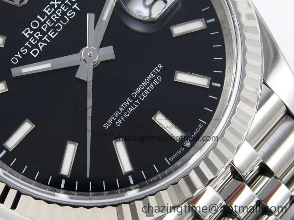 DateJust 36 126234 APF 1:1 Best Edition 904L Steel Black Sitck Dial on SS Jubilee Bracelet VR3235