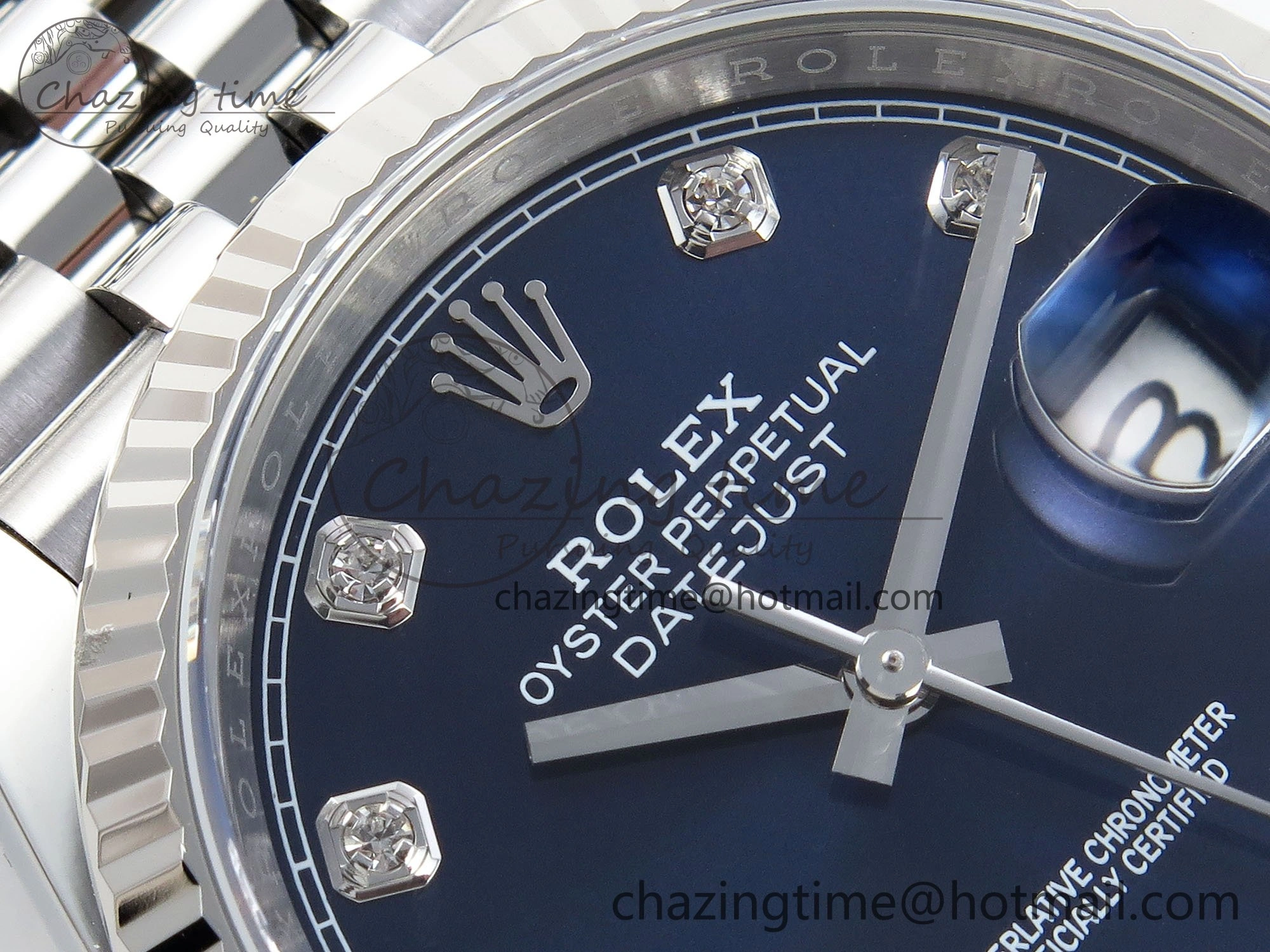 DateJust 36 126234 APF 1:1 Best Edition 904L Steel Blue Diamonds Dial on SS Jubilee Bracelet VR3235