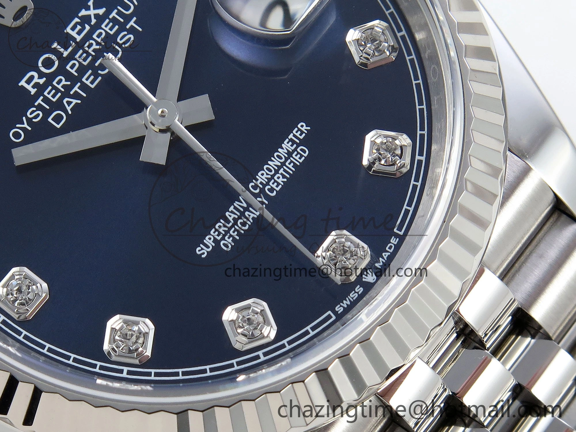 DateJust 36 126234 APF 1:1 Best Edition 904L Steel Blue Diamonds Dial on SS Jubilee Bracelet VR3235