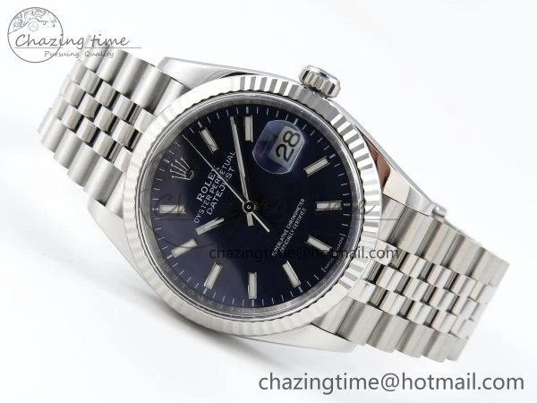 DateJust 36 126234 APF 1:1 Best Edition 904L Steel Blue Sitck Dial on SS Jubilee Bracelet VR3235