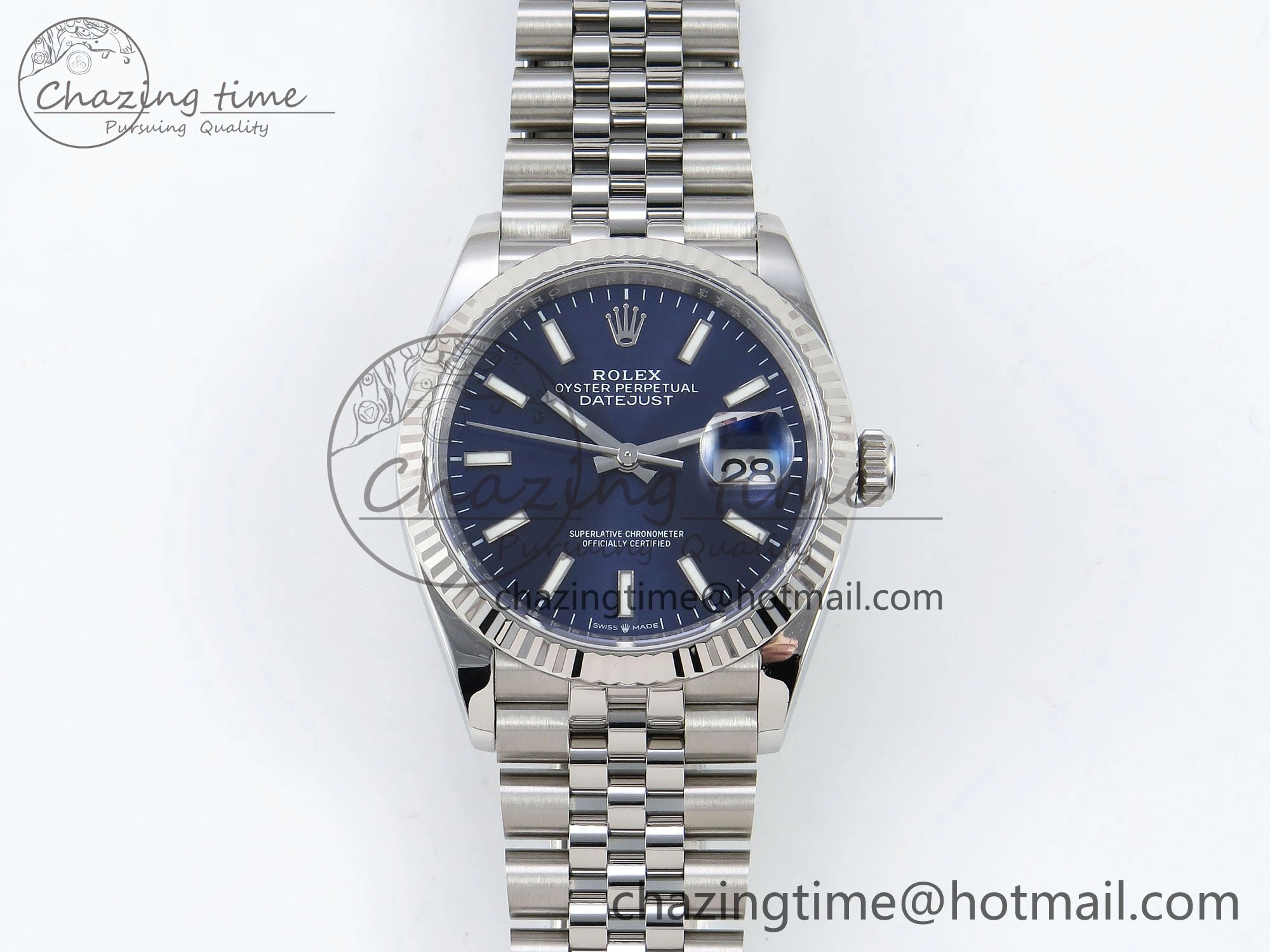 DateJust 36 126234 APF 1:1 Best Edition 904L Steel Blue Sitck Dial on SS Jubilee Bracelet VR3235