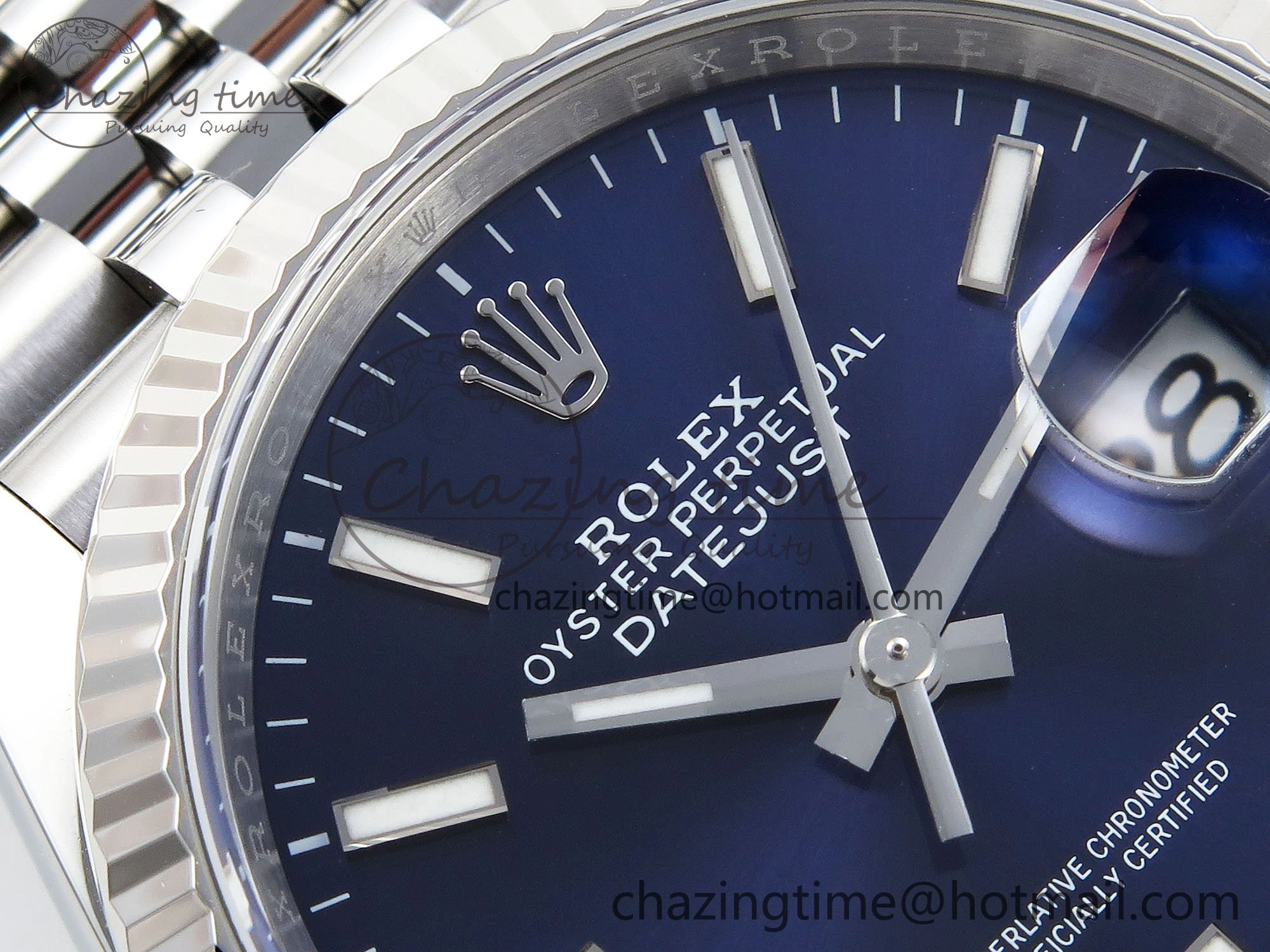 DateJust 36 126234 APF 1:1 Best Edition 904L Steel Blue Sitck Dial on SS Jubilee Bracelet VR3235