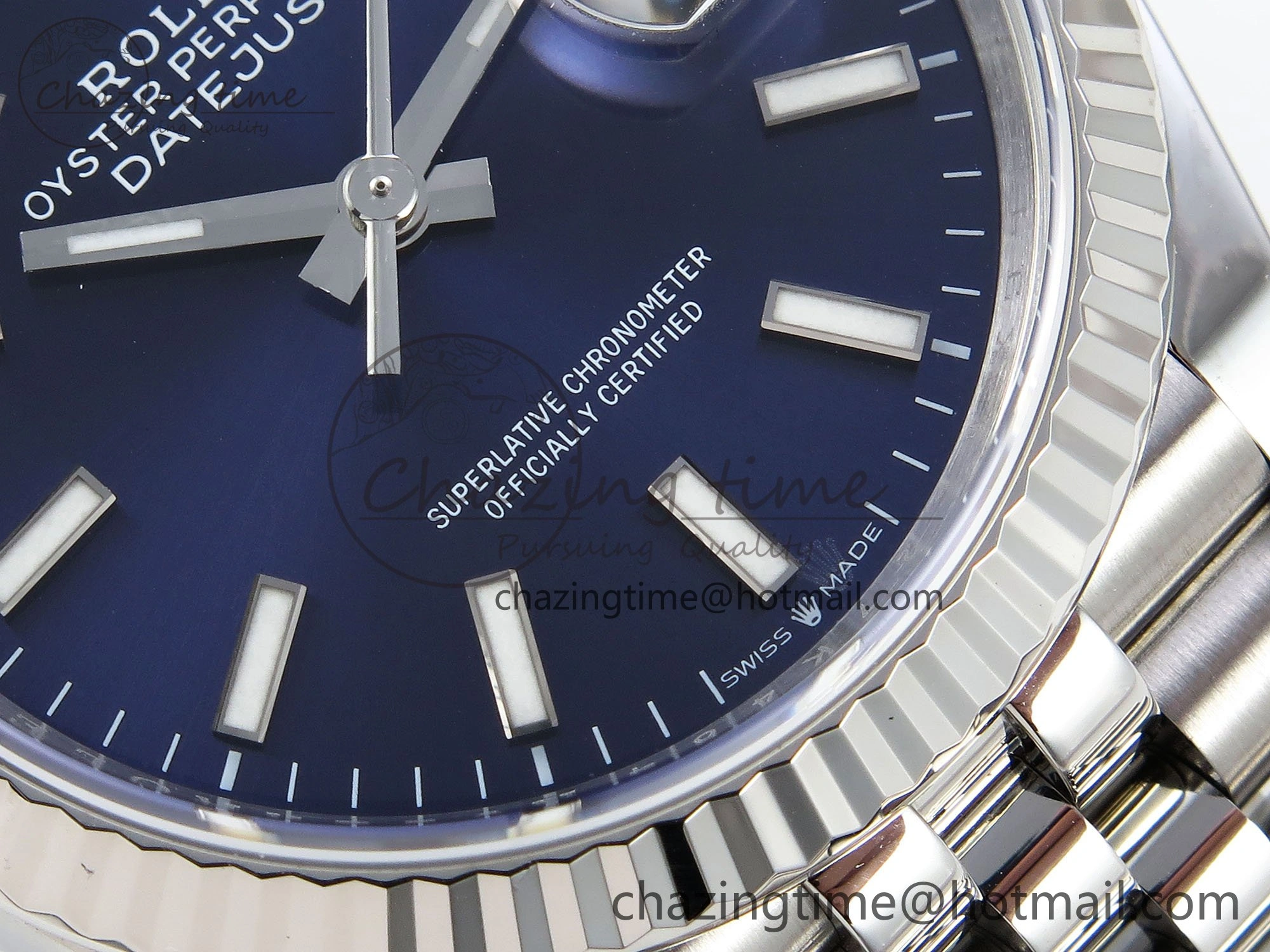 DateJust 36 126234 APF 1:1 Best Edition 904L Steel Blue Sitck Dial on SS Jubilee Bracelet VR3235