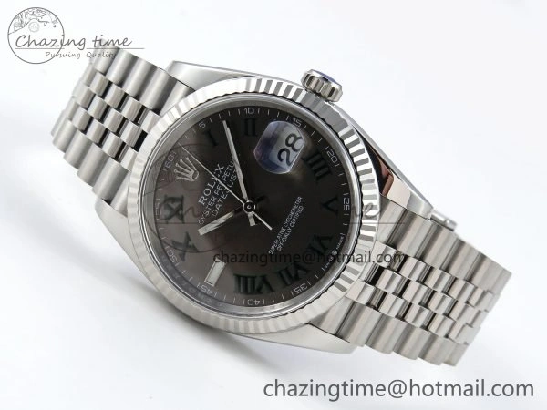 DateJust 36 126234 APF 1:1 Best Edition 904L Steel Gray Dial Green Roman on SS Jubilee Bracelet VR3235