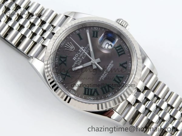 DateJust 36 126234 APF 1:1 Best Edition 904L Steel Gray Dial Green Roman on SS Jubilee Bracelet VR3235