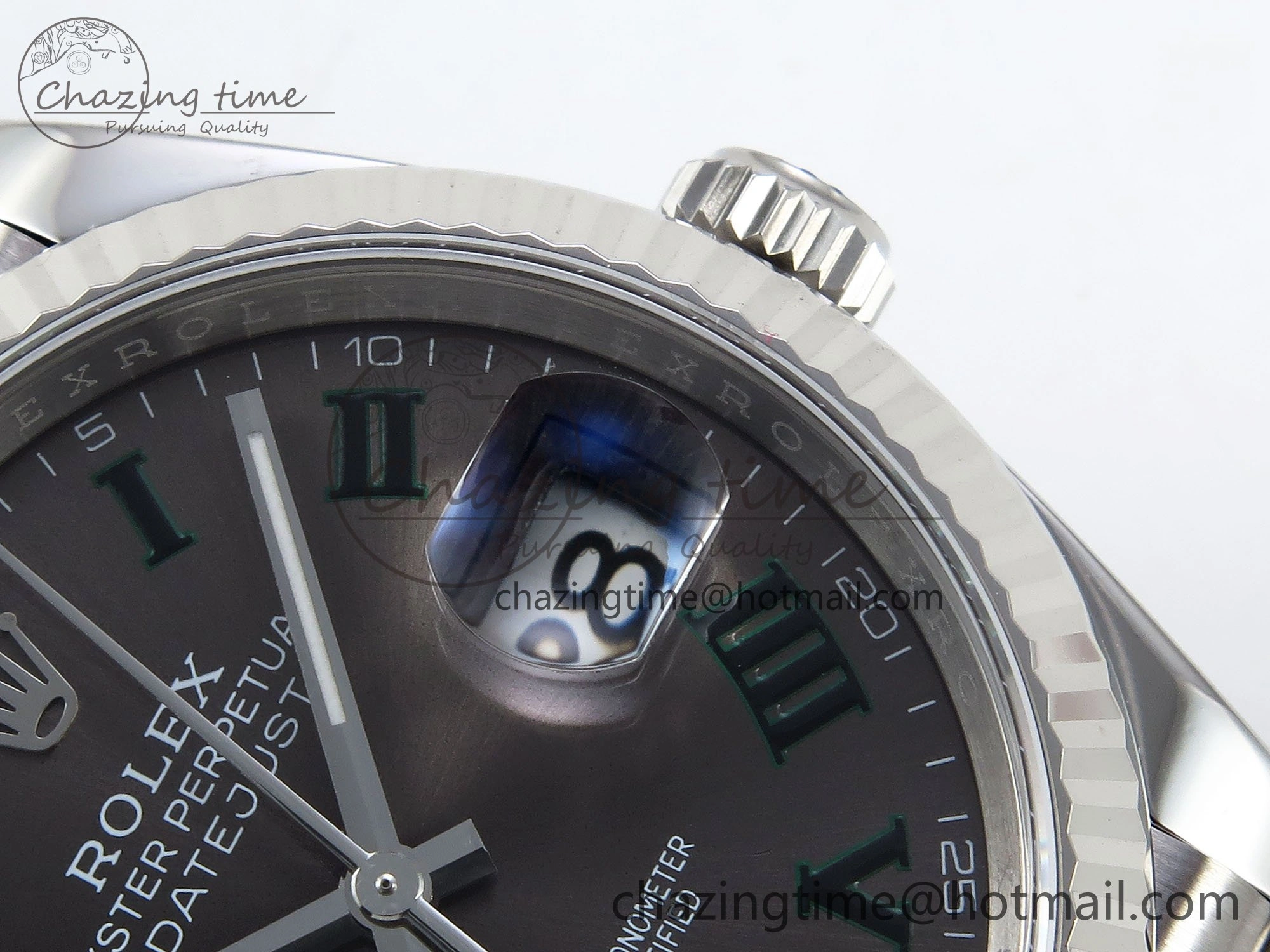 DateJust 36 126234 APF 1:1 Best Edition 904L Steel Gray Dial Green Roman on SS Jubilee Bracelet VR3235