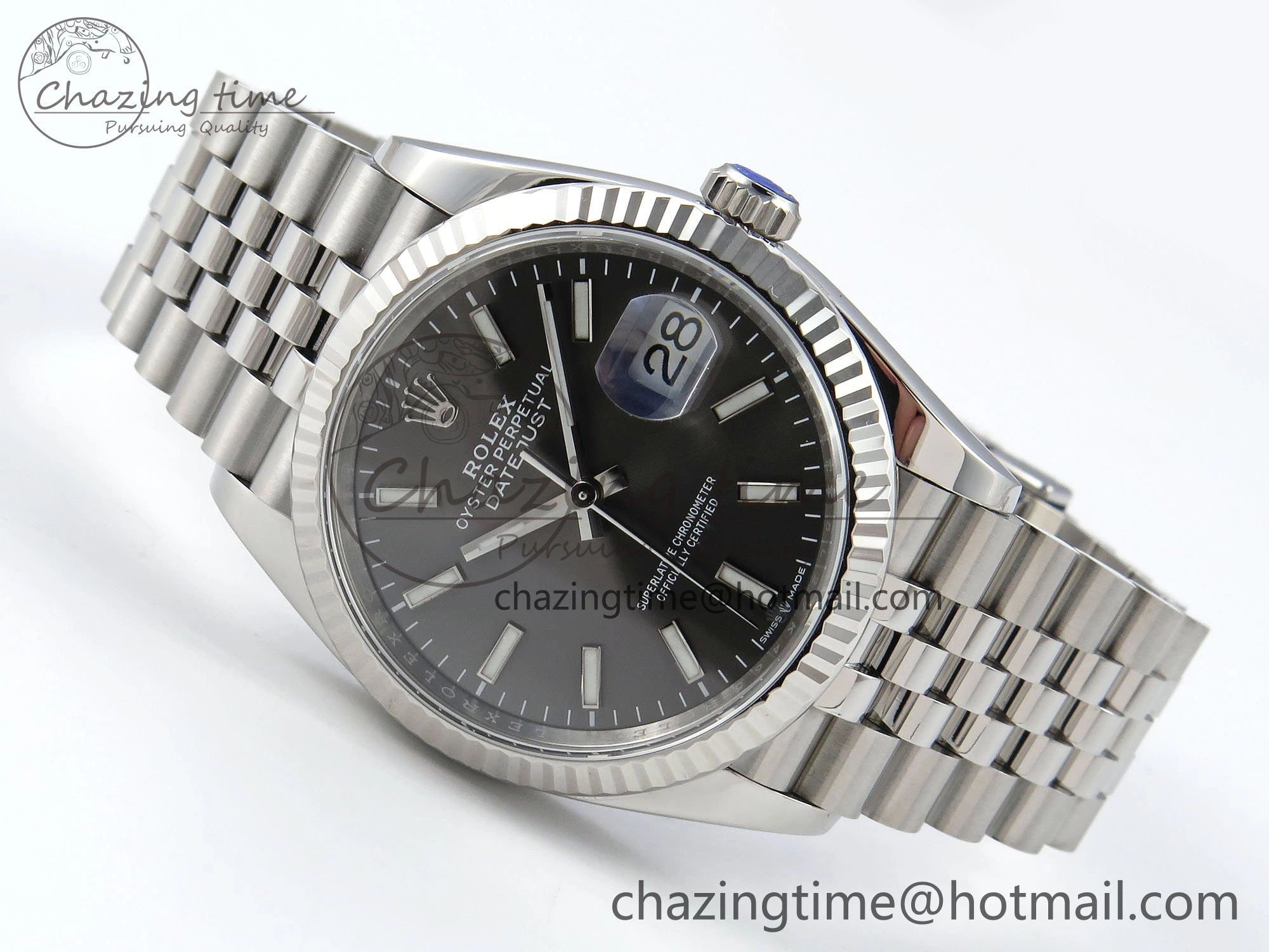 DateJust 36 126234 APF 1:1 Best Edition 904L Steel Gray Sitck Dial on SS Jubilee Bracelet VR3235