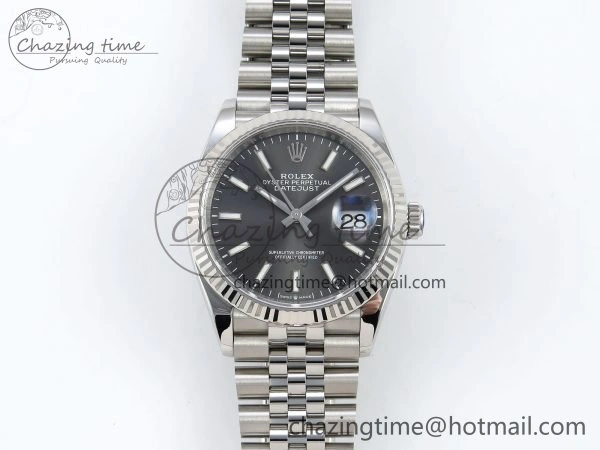 DateJust 36 126234 APF 1:1 Best Edition 904L Steel Gray Sitck Dial on SS Jubilee Bracelet VR3235