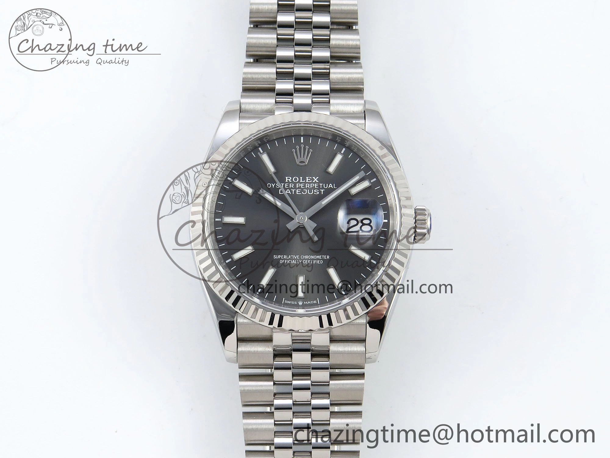 DateJust 36 126234 APF 1:1 Best Edition 904L Steel Gray Sitck Dial on SS Jubilee Bracelet VR3235