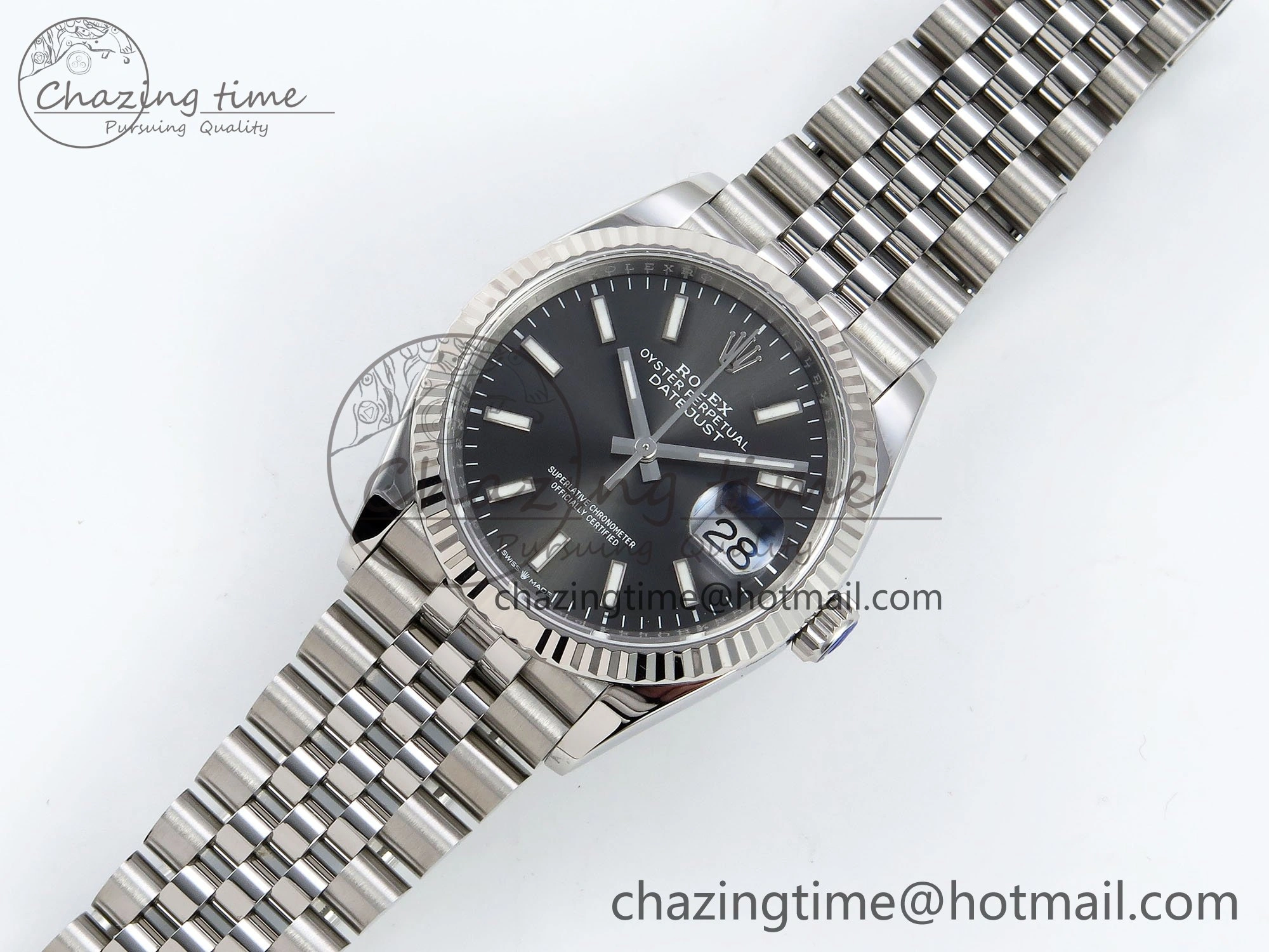 DateJust 36 126234 APF 1:1 Best Edition 904L Steel Gray Sitck Dial on SS Jubilee Bracelet VR3235