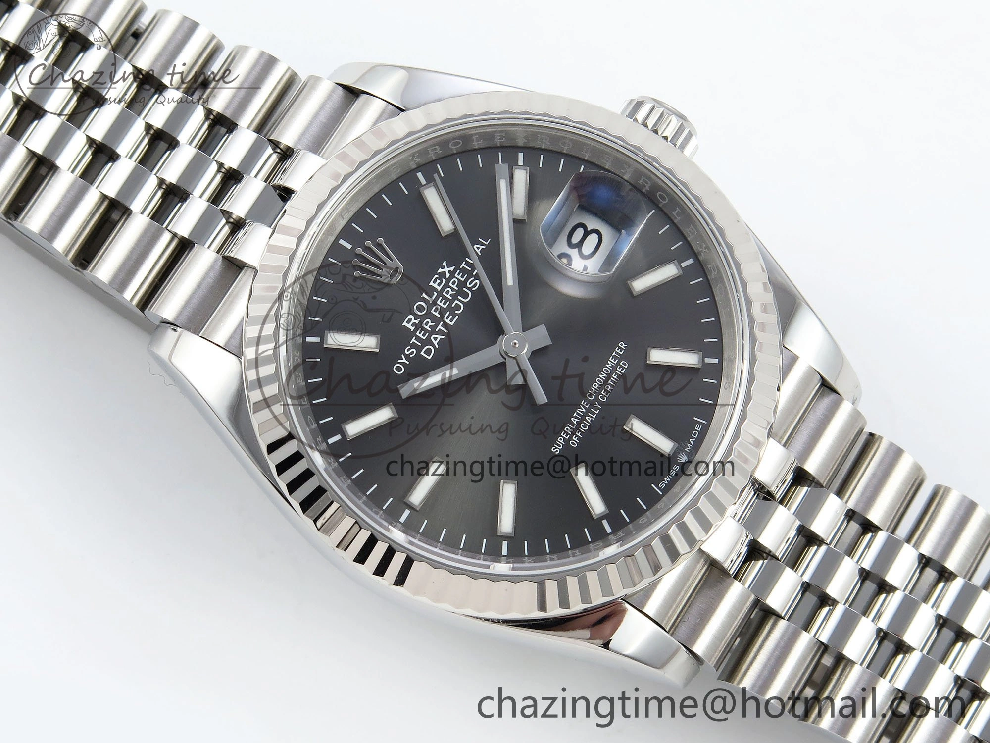 DateJust 36 126234 APF 1:1 Best Edition 904L Steel Gray Sitck Dial on SS Jubilee Bracelet VR3235