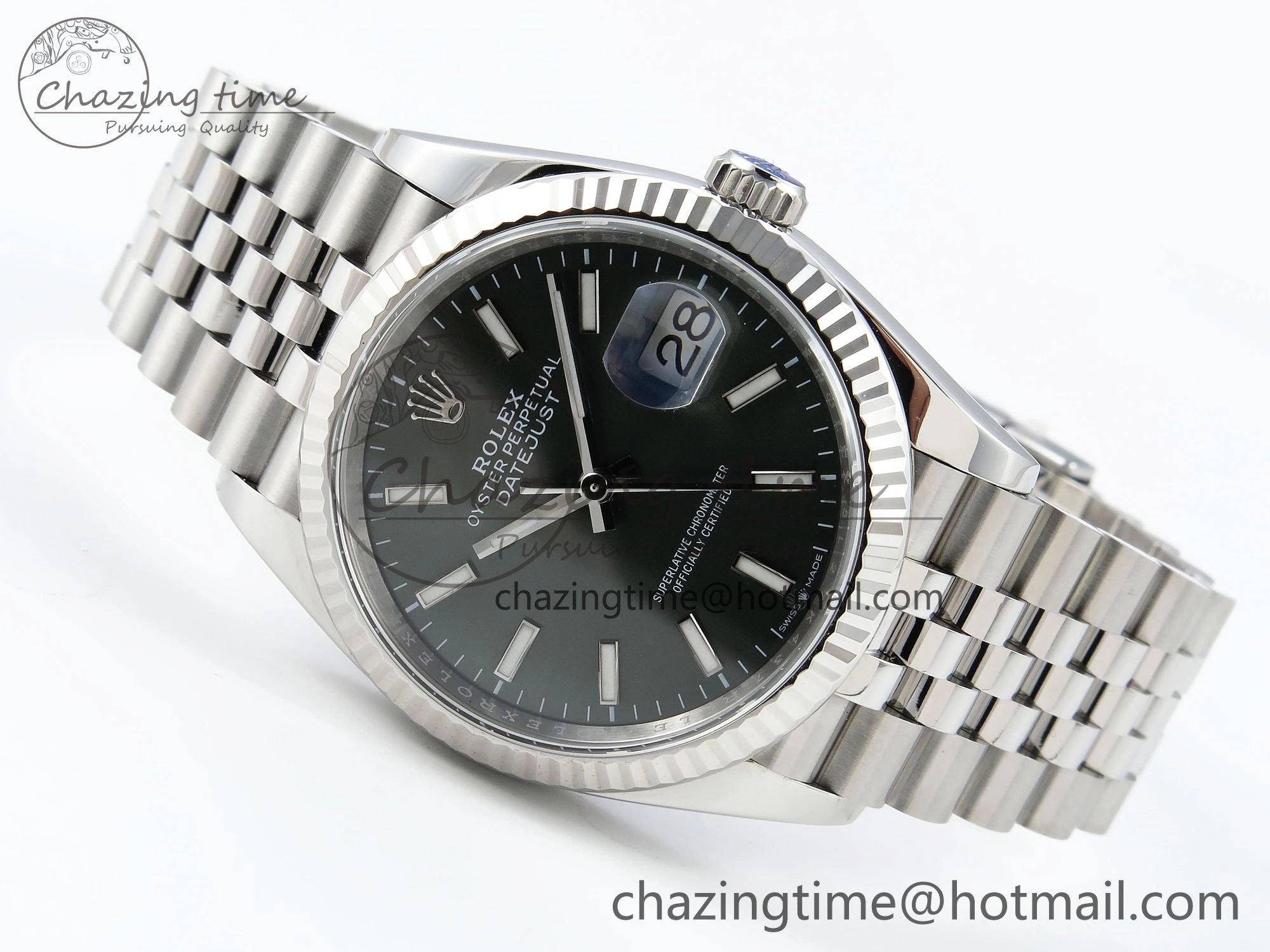 DateJust 36 126234 APF 1:1 Best Edition 904L Steel Green Sitck Dial on SS Jubilee Bracelet VR3235