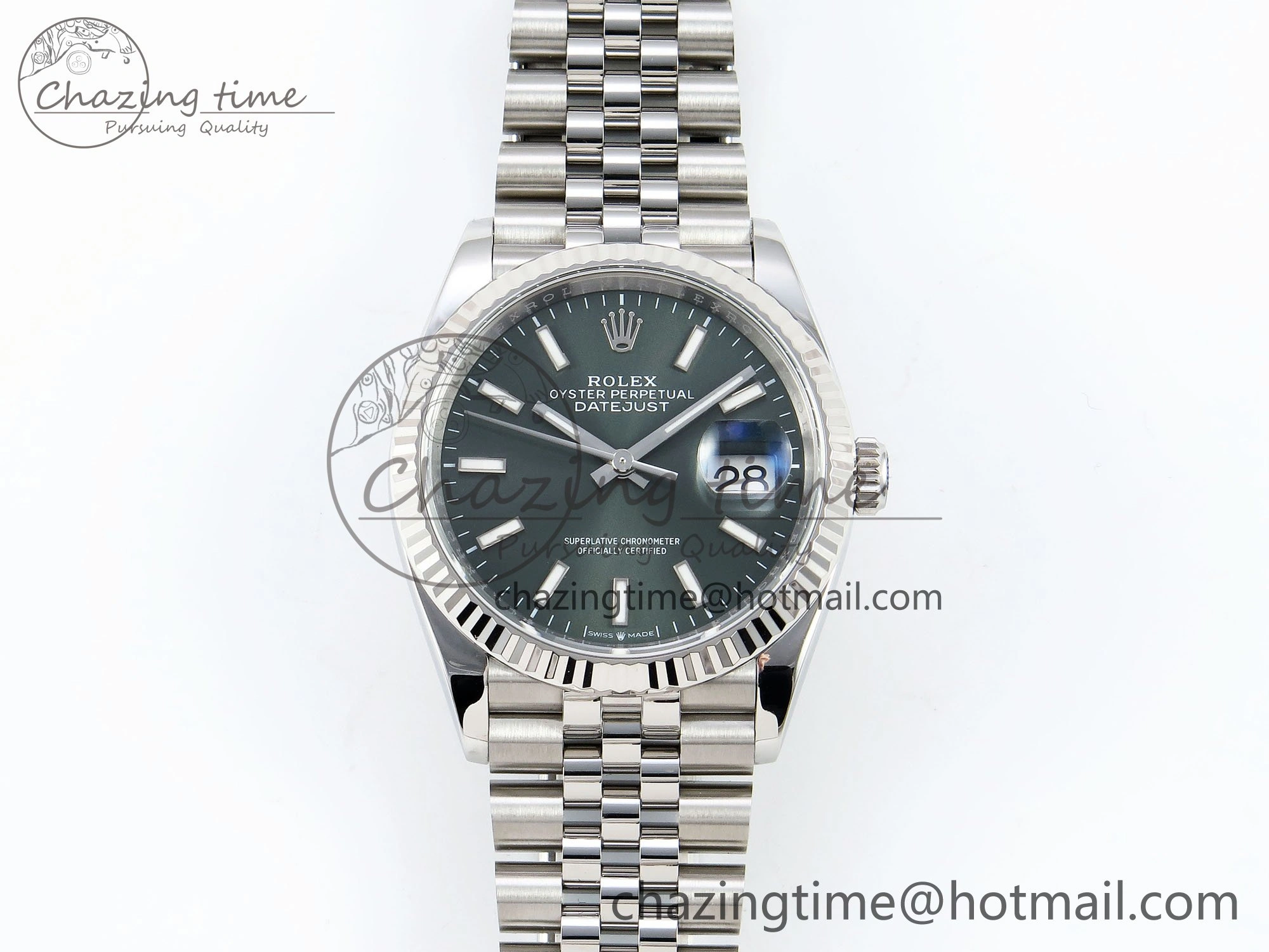 DateJust 36 126234 APF 1:1 Best Edition 904L Steel Green Sitck Dial on SS Jubilee Bracelet VR3235