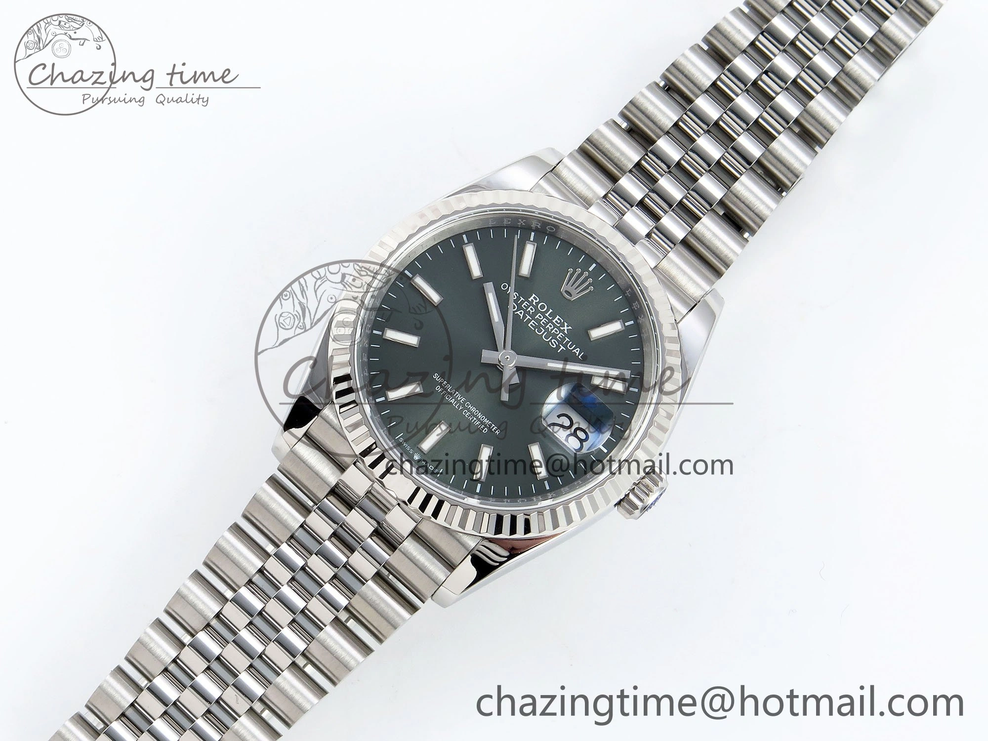 DateJust 36 126234 APF 1:1 Best Edition 904L Steel Green Sitck Dial on SS Jubilee Bracelet VR3235