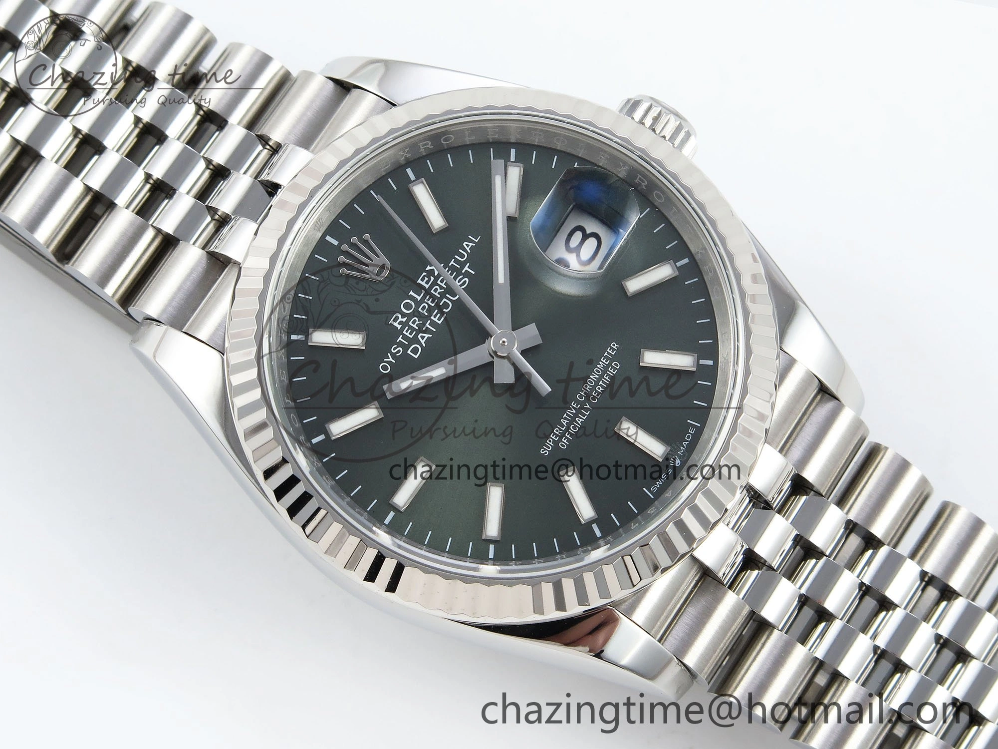 DateJust 36 126234 APF 1:1 Best Edition 904L Steel Green Sitck Dial on SS Jubilee Bracelet VR3235
