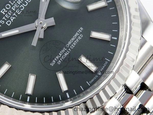 DateJust 36 126234 APF 1:1 Best Edition 904L Steel Green Sitck Dial on SS Jubilee Bracelet VR3235