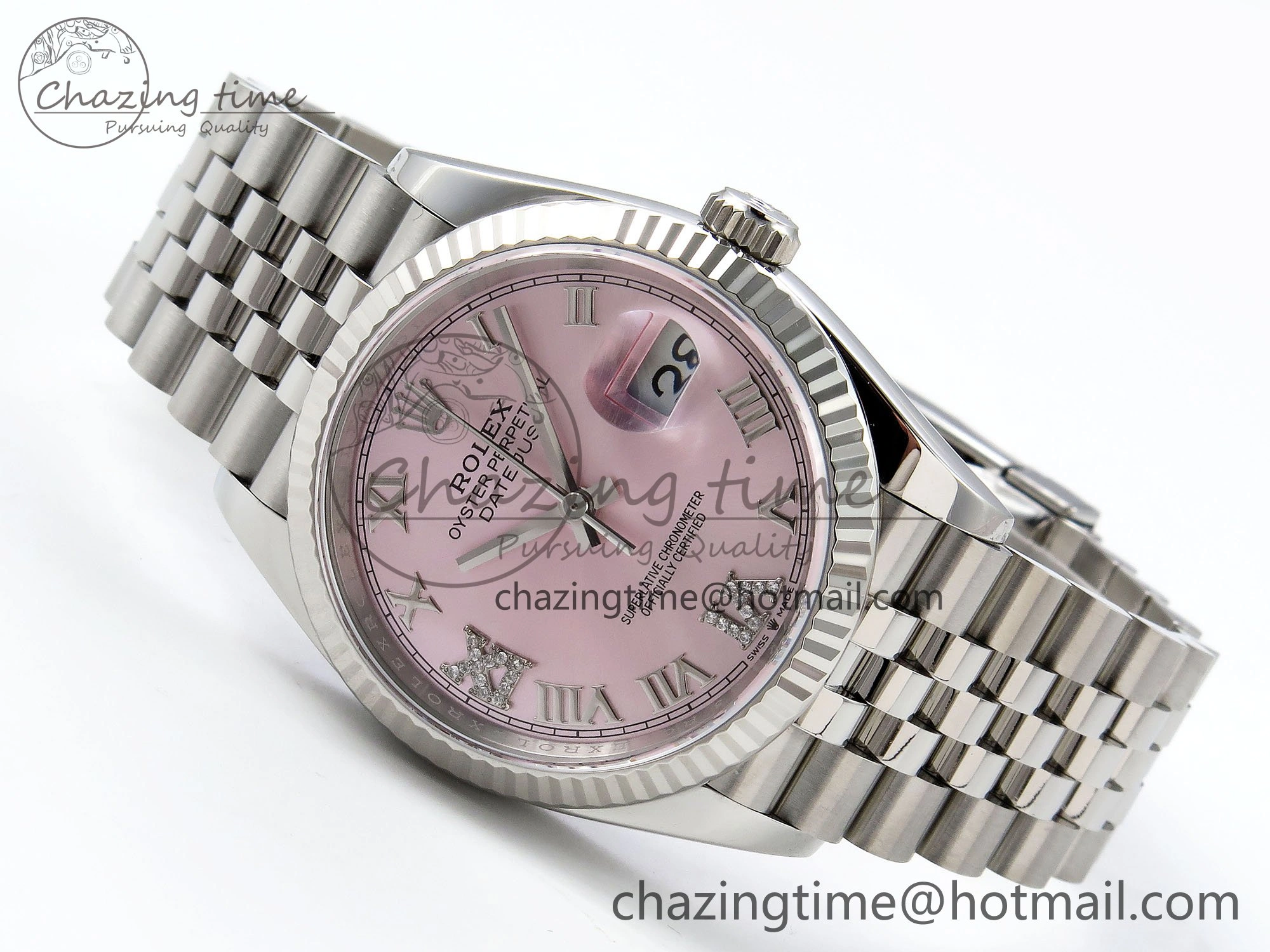 DateJust 36 126234 APF 1:1 Best Edition 904L Steel Pink Diamond Roman Dial on Jubilee Bracelet VR3235