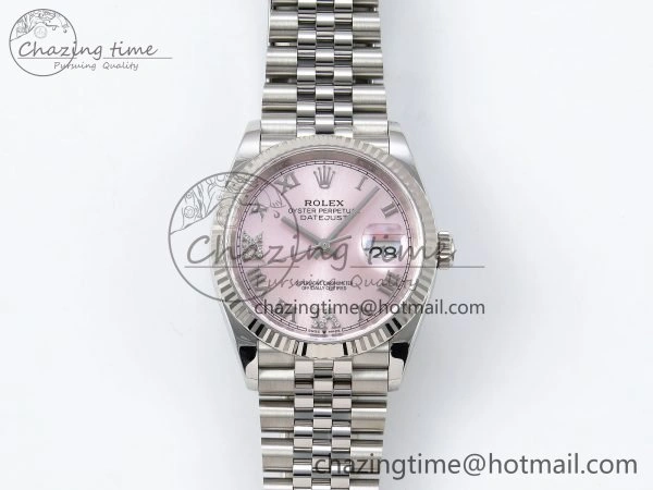 DateJust 36 126234 APF 1:1 Best Edition 904L Steel Pink Diamond Roman Dial on Jubilee Bracelet VR3235