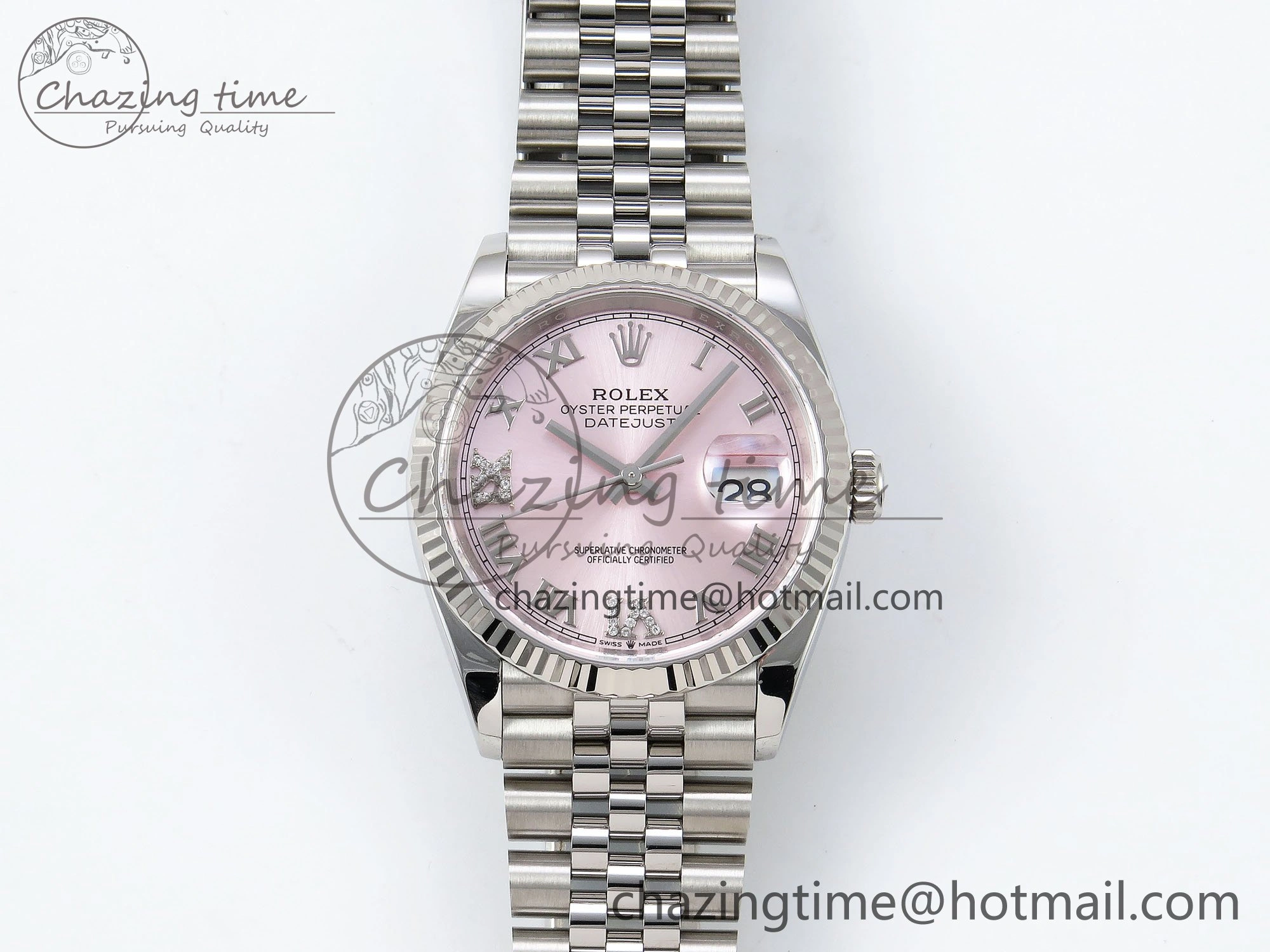 DateJust 36 126234 APF 1:1 Best Edition 904L Steel Pink Diamond Roman Dial on Jubilee Bracelet VR3235