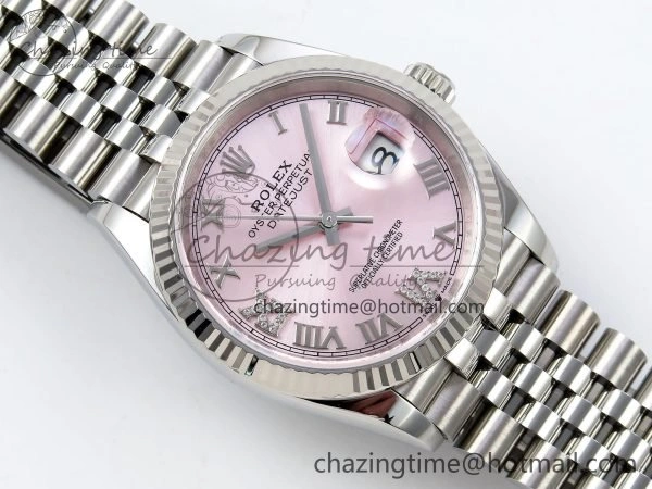 DateJust 36 126234 APF 1:1 Best Edition 904L Steel Pink Diamond Roman Dial on Jubilee Bracelet VR3235