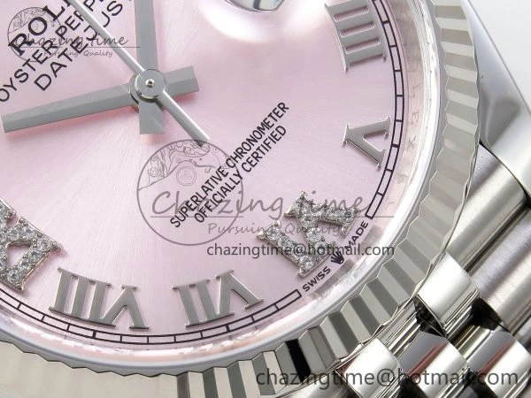 DateJust 36 126234 APF 1:1 Best Edition 904L Steel Pink Diamond Roman Dial on Jubilee Bracelet VR3235