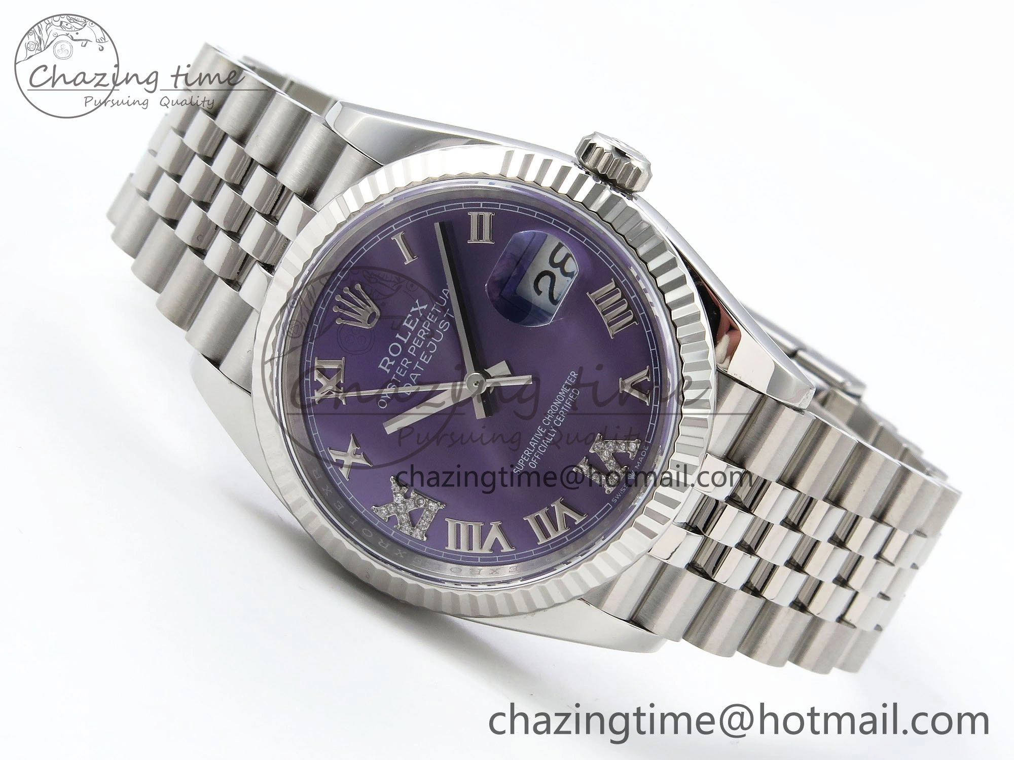 DateJust 36 126234 APF 1:1 Best Edition 904L Steel Purple Diamond Roman Dial on Jubilee Bracelet VR3235