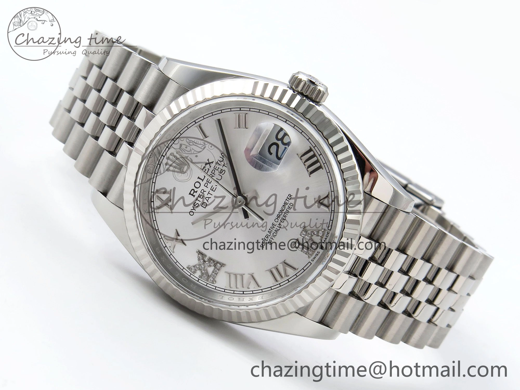 DateJust 36 126234 APF 1:1 Best Edition 904L Steel Silver Diamond Roman Dial on Jubilee Bracelet VR3235
