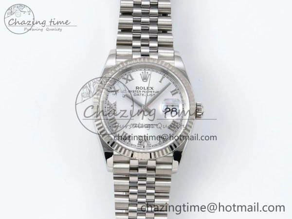 DateJust 36 126234 APF 1:1 Best Edition 904L Steel Silver Diamond Roman Dial on Jubilee Bracelet VR3235
