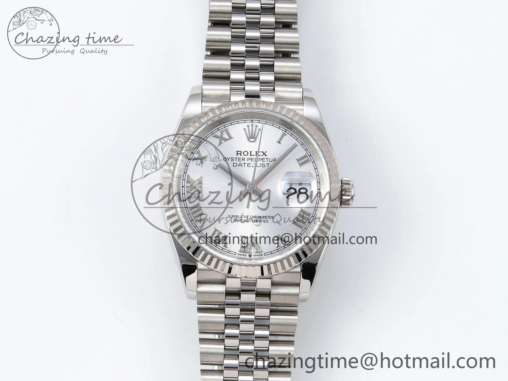DateJust 36 126234 APF 1:1 Best Edition 904L Steel Silver Diamond Roman Dial on Jubilee Bracelet VR3235