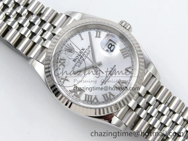 DateJust 36 126234 APF 1:1 Best Edition 904L Steel Silver Diamond Roman Dial on Jubilee Bracelet VR3235