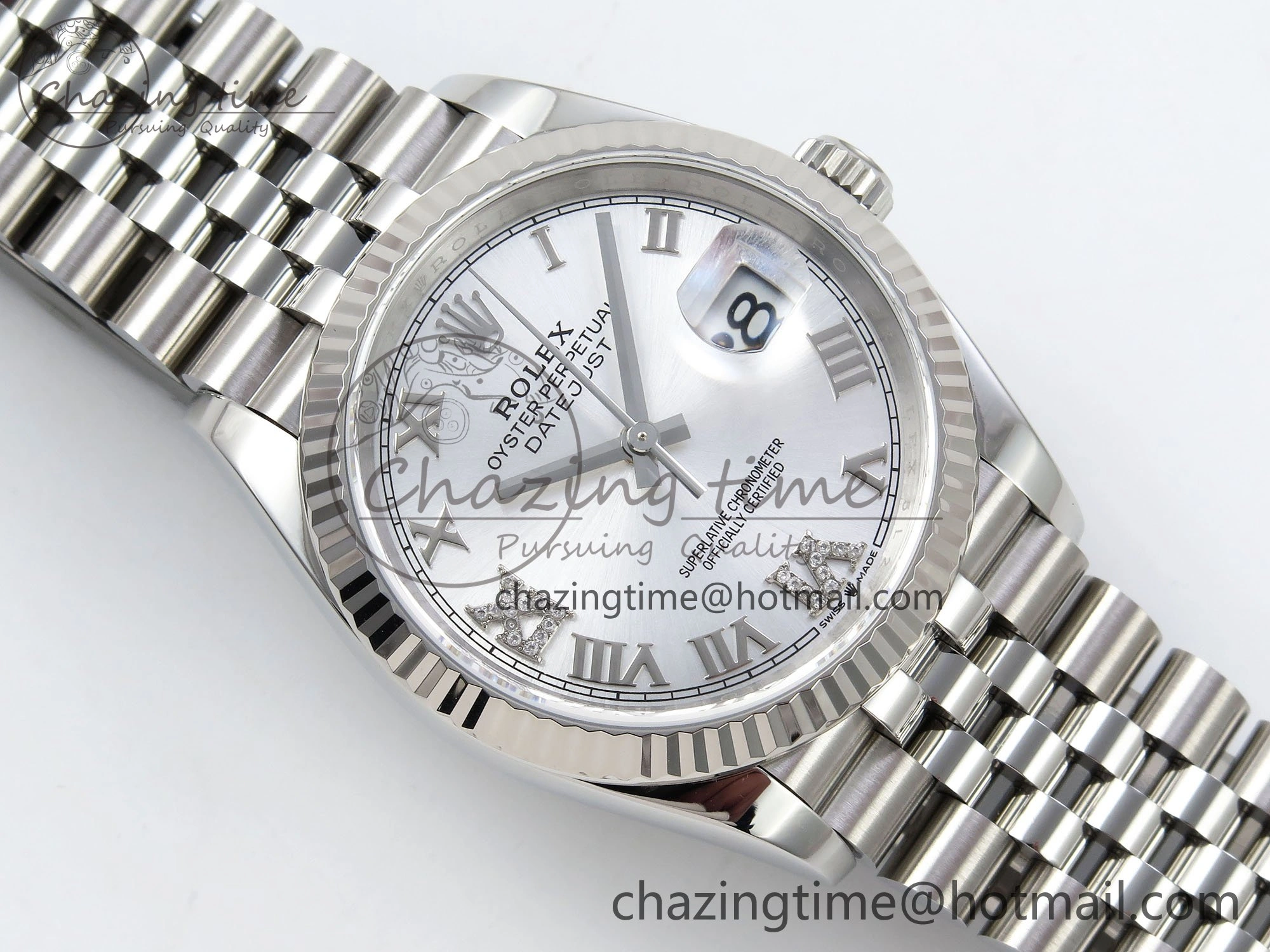 DateJust 36 126234 APF 1:1 Best Edition 904L Steel Silver Diamond Roman Dial on Jubilee Bracelet VR3235