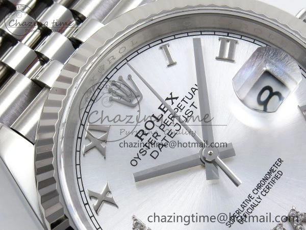 DateJust 36 126234 APF 1:1 Best Edition 904L Steel Silver Diamond Roman Dial on Jubilee Bracelet VR3235