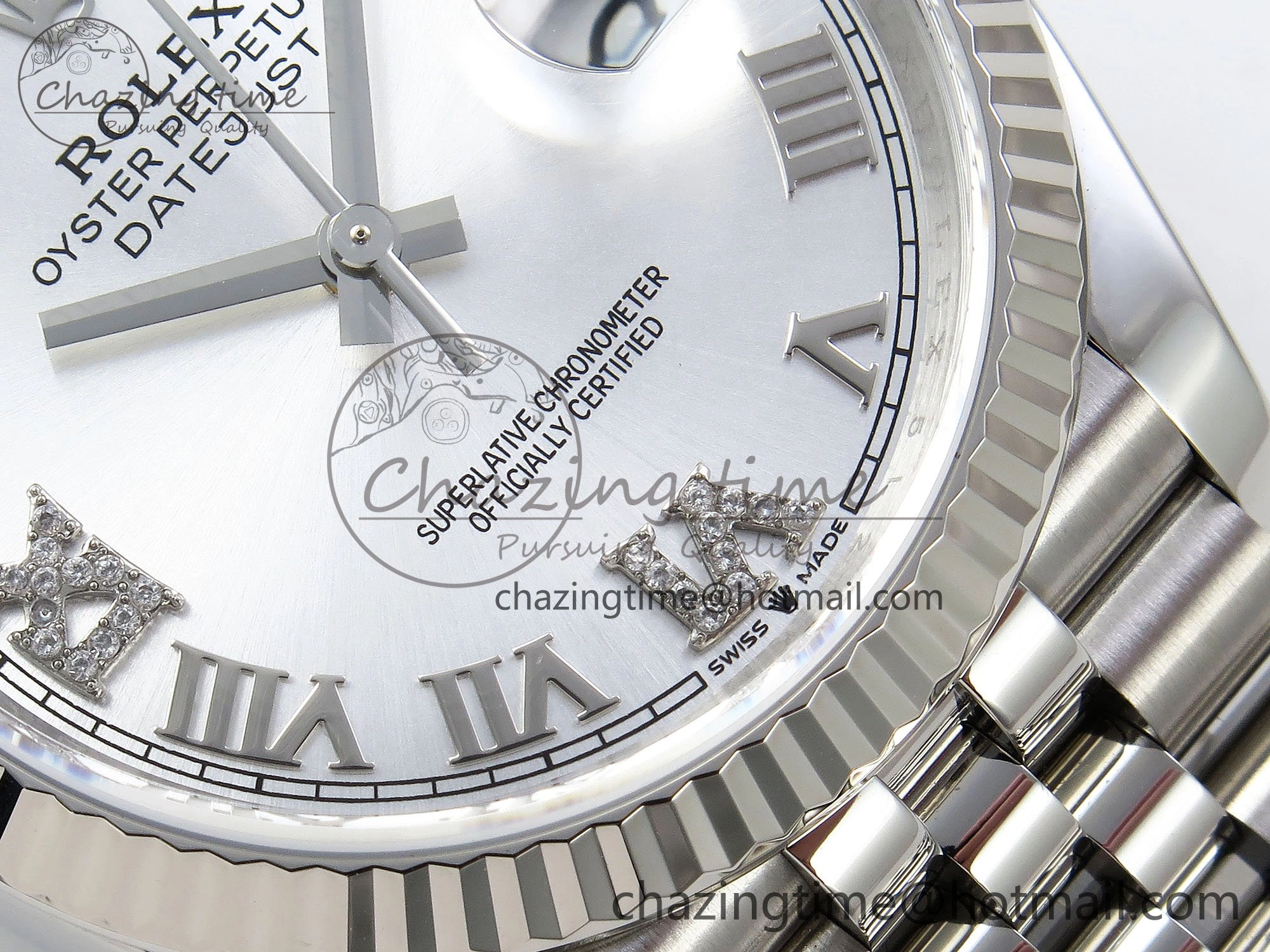 DateJust 36 126234 APF 1:1 Best Edition 904L Steel Silver Diamond Roman Dial on Jubilee Bracelet VR3235