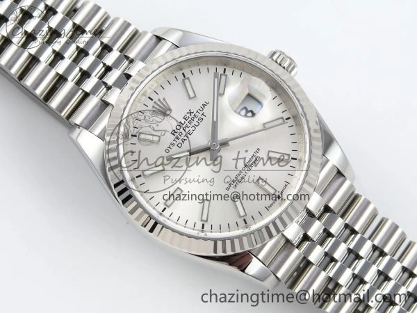 DateJust 36 126234 APF 1:1 Best Edition 904L Steel Silver Sitck Dial on SS Jubilee Bracelet VR3235