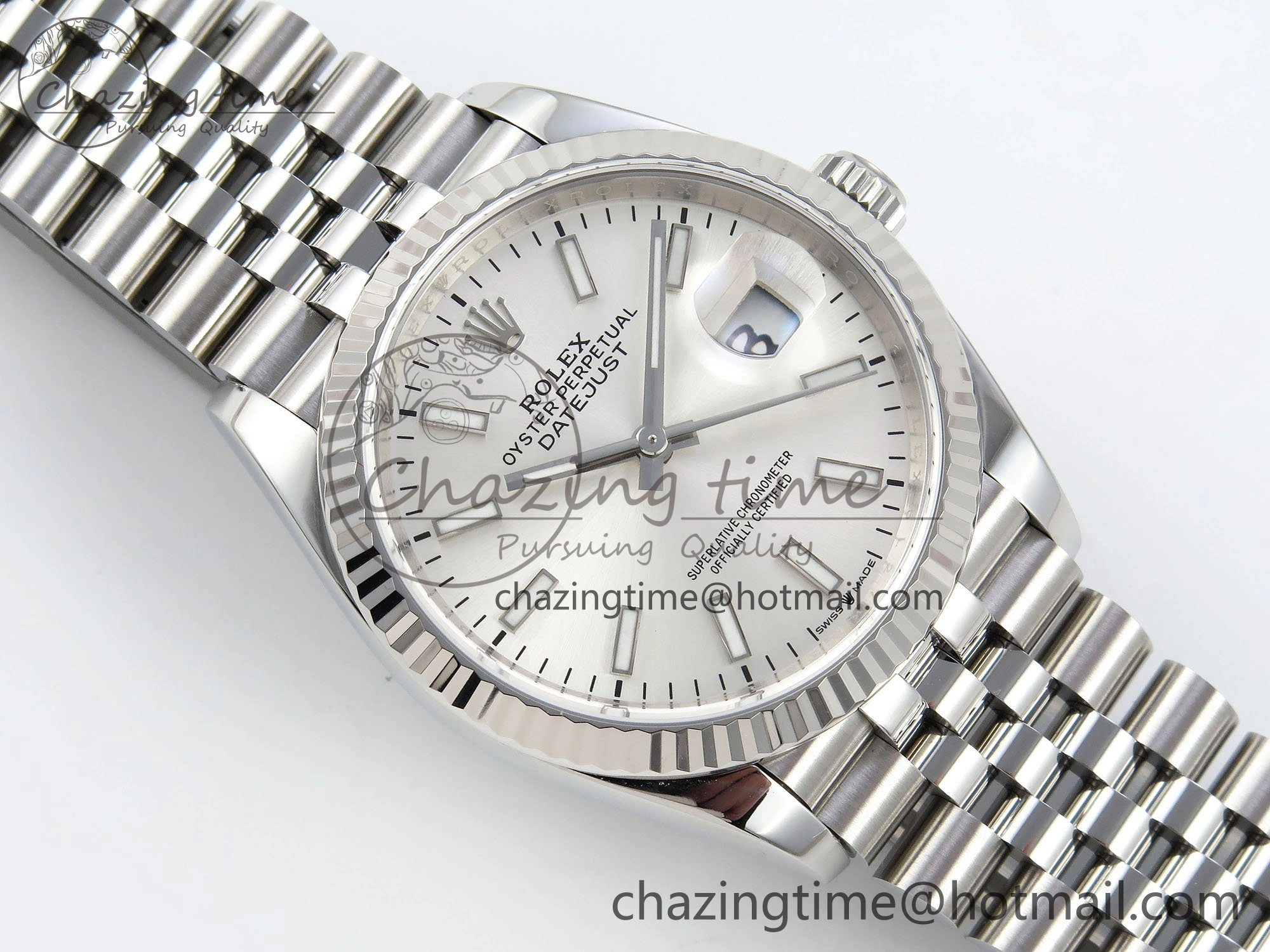 DateJust 36 126234 APF 1:1 Best Edition 904L Steel Silver Sitck Dial on SS Jubilee Bracelet VR3235