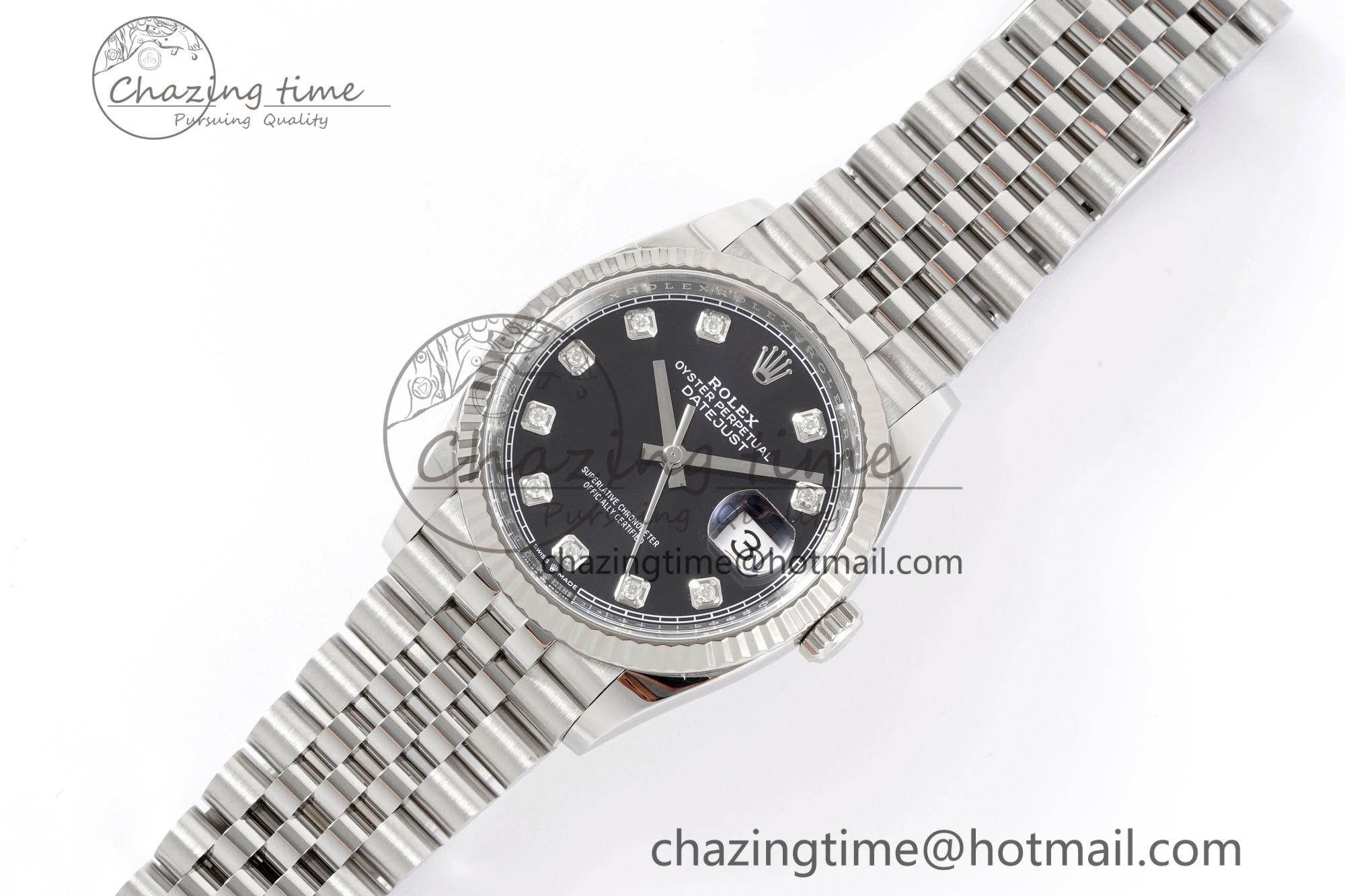 DateJust 36 126234 Clean 1:1 Best Edition 904L Steel Black Diamonds Dial on Jubilee Bracelet VR3235