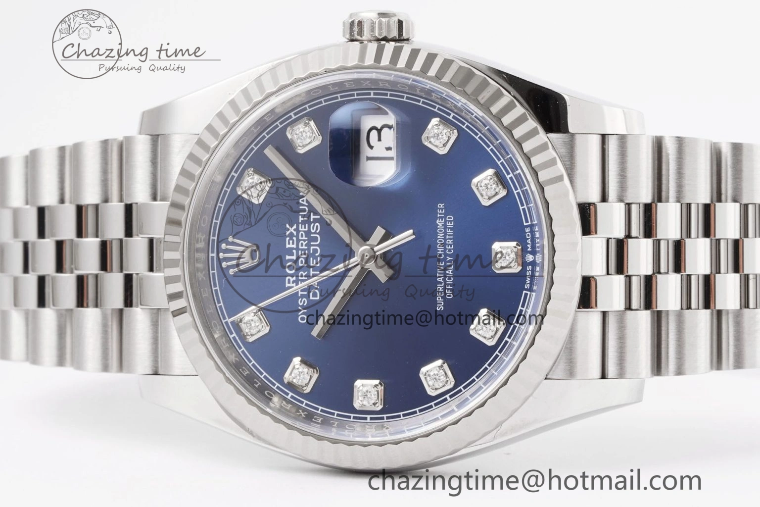 DateJust 36 126234 Clean 1:1 Best Edition 904L Steel Blue Diamonds Dial on Jubilee Bracelet VR3235