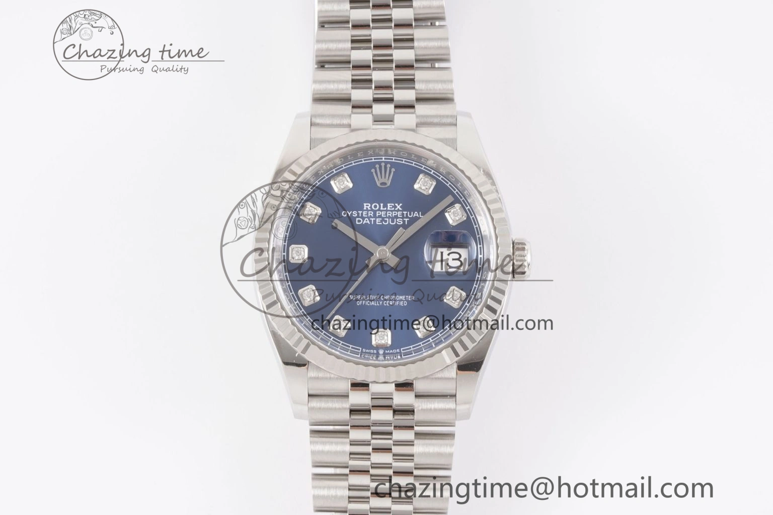 DateJust 36 126234 Clean 1:1 Best Edition 904L Steel Blue Diamonds Dial on Jubilee Bracelet VR3235
