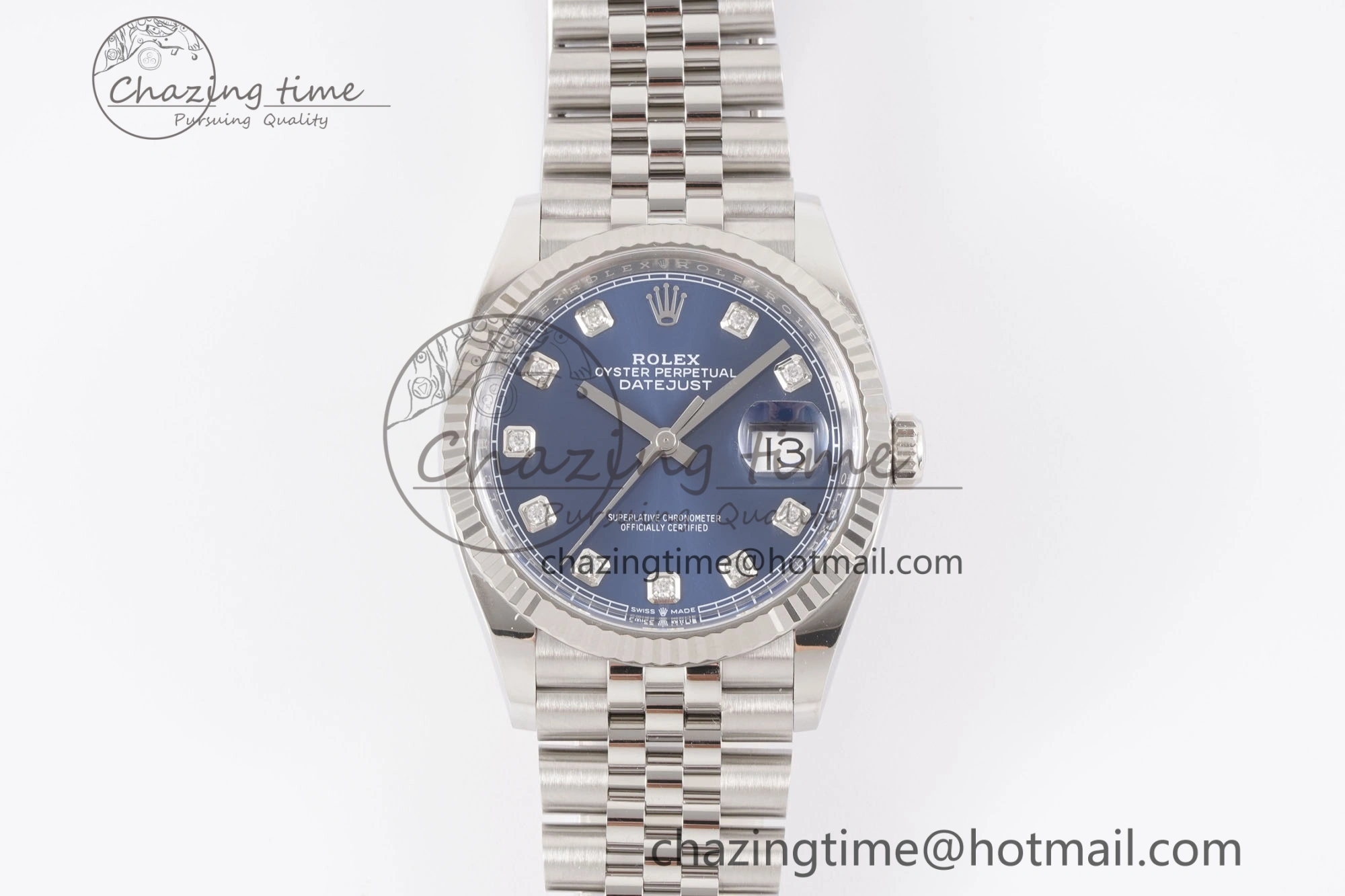 DateJust 36 126234 Clean 1:1 Best Edition 904L Steel Blue Diamonds Dial on Jubilee Bracelet VR3235