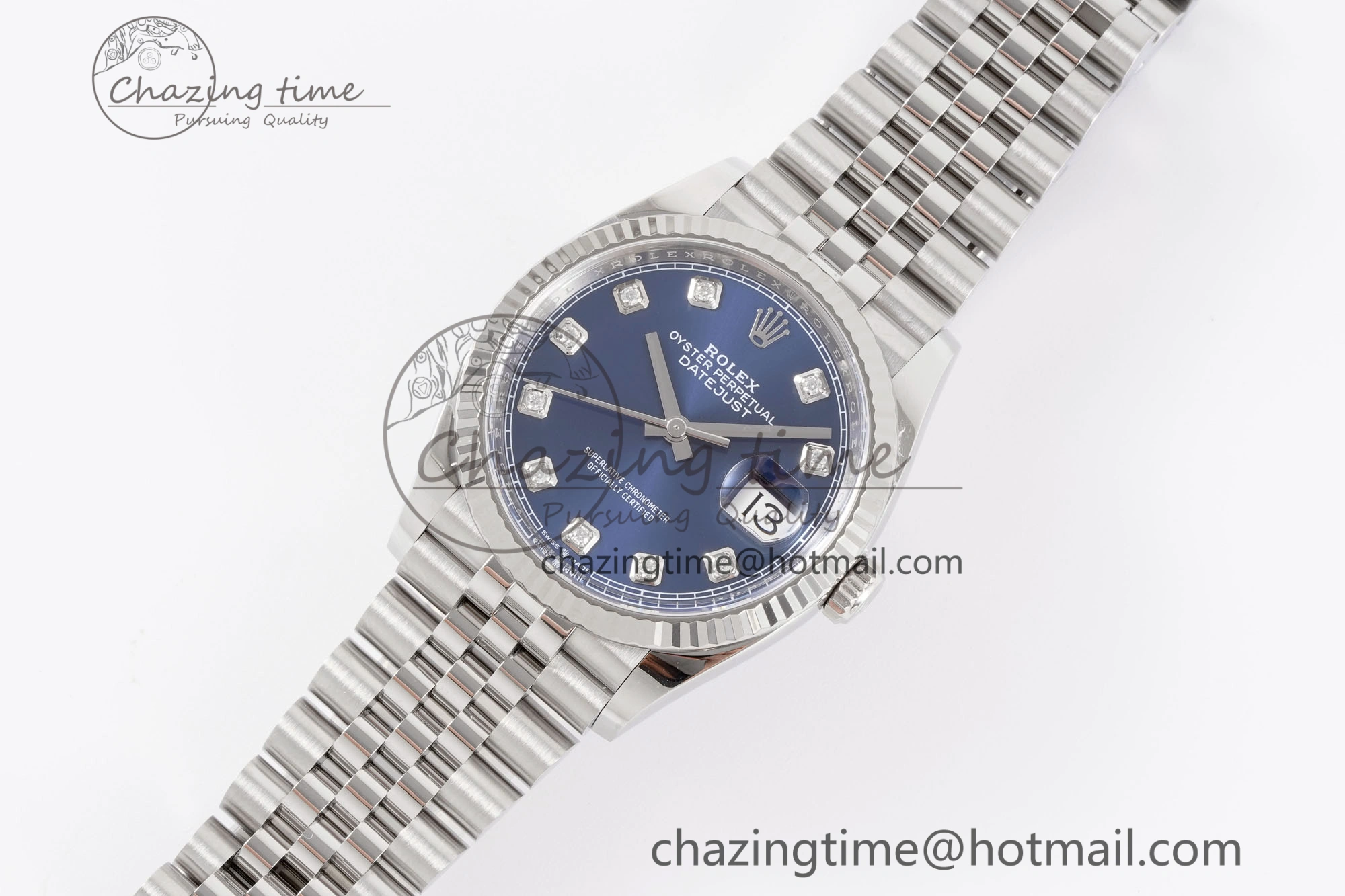 DateJust 36 126234 Clean 1:1 Best Edition 904L Steel Blue Diamonds Dial on Jubilee Bracelet VR3235